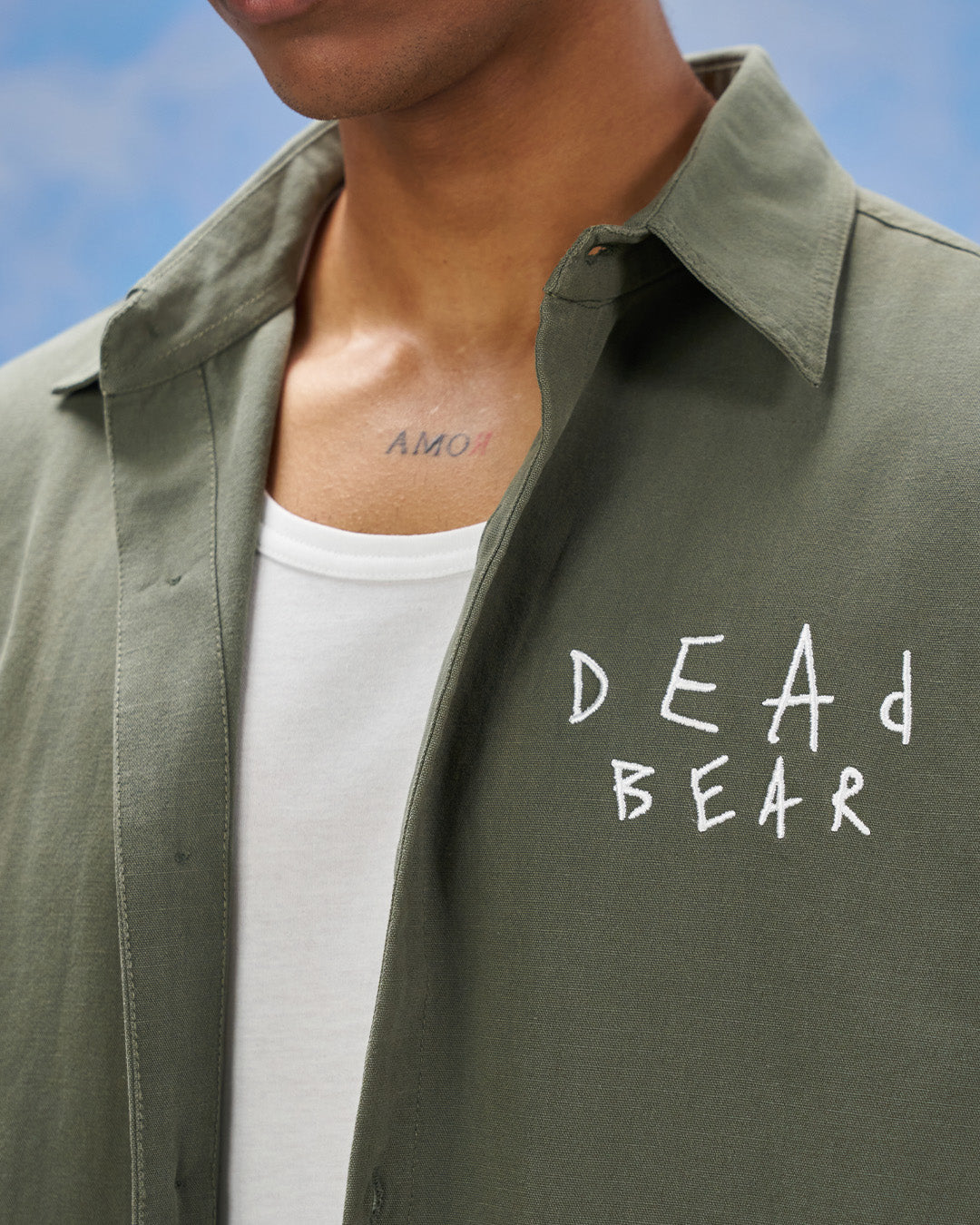 Scribbled Logo Shirt Moss