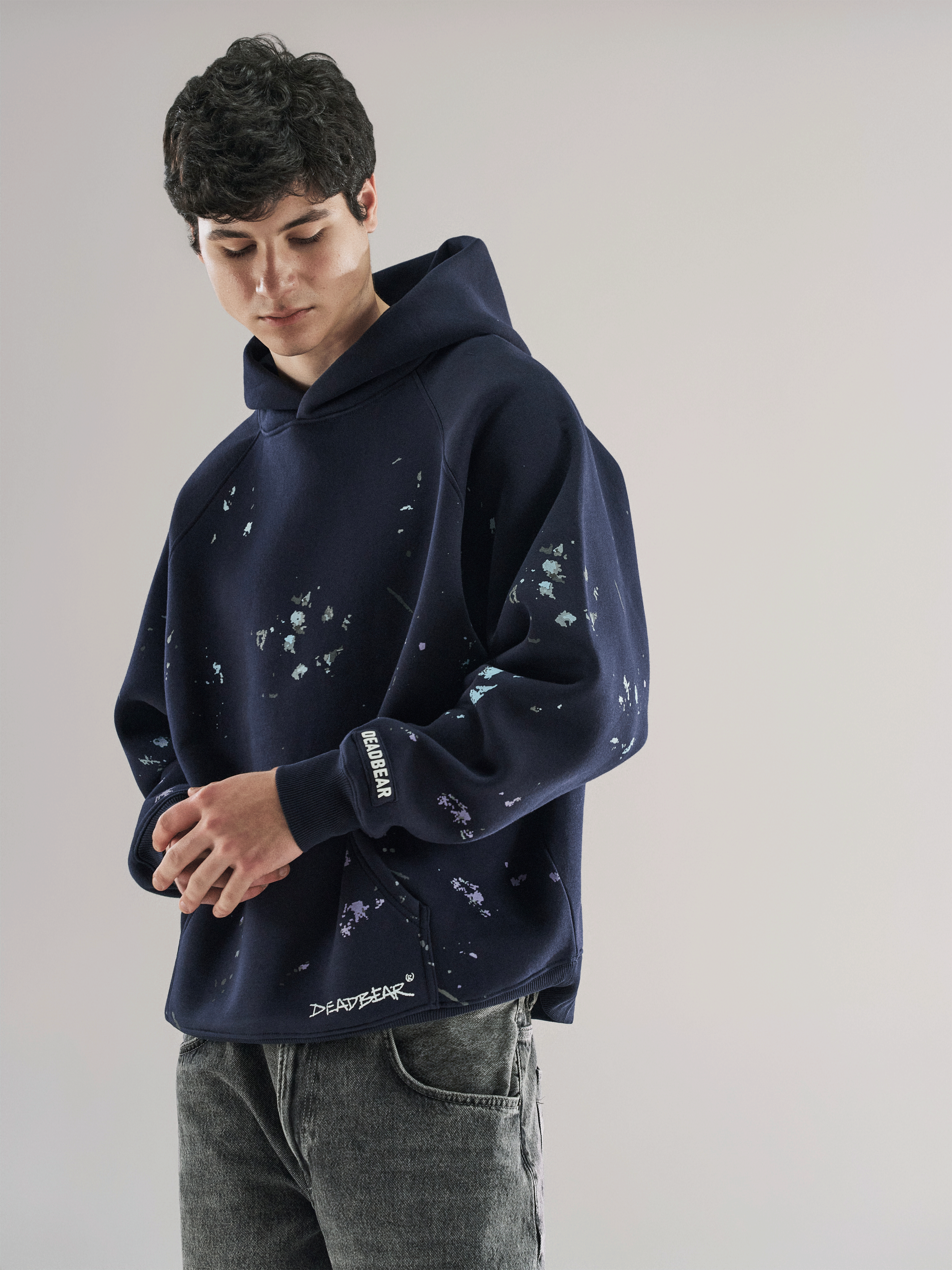 Grumpy Bear Hoodie Navy