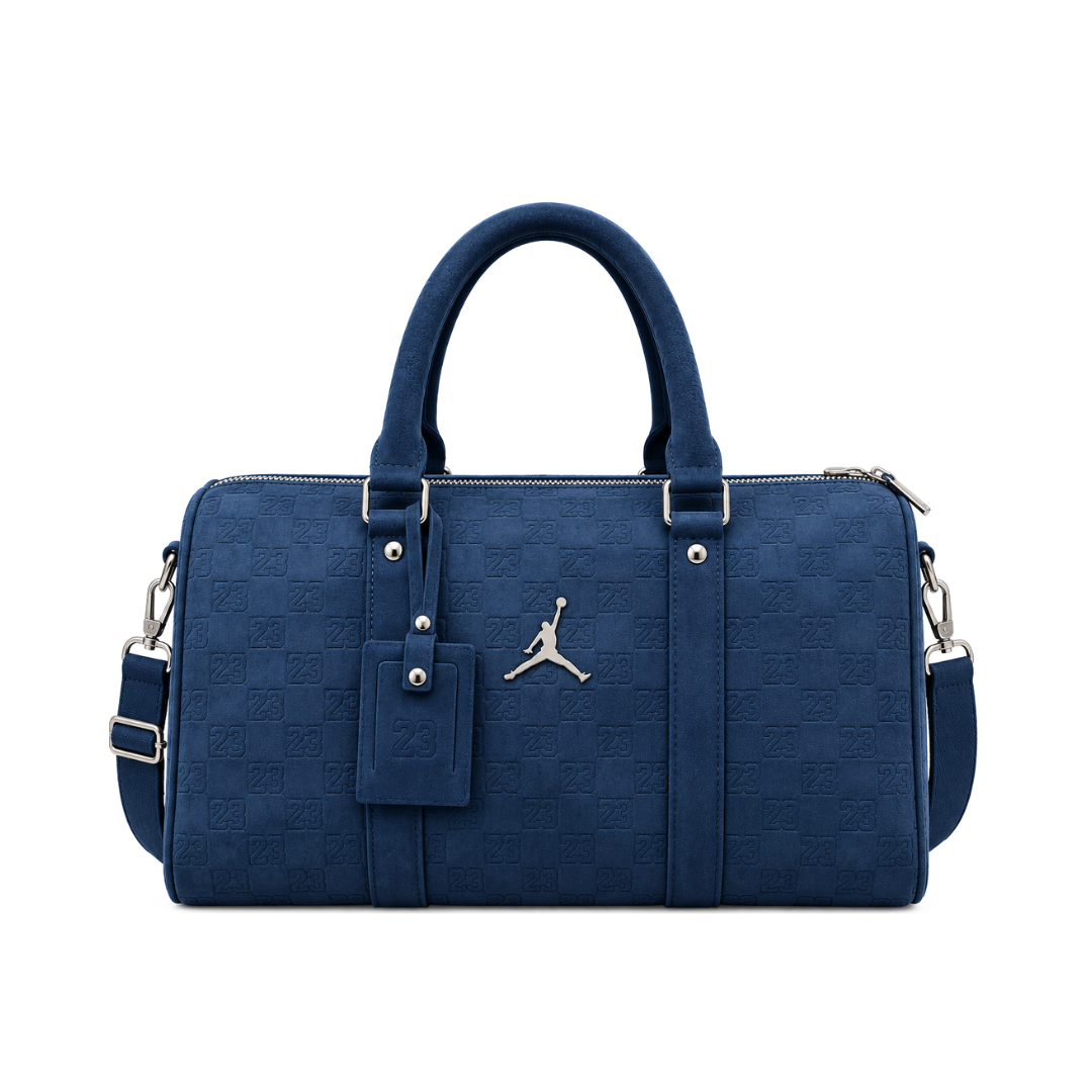 JORDAN SUEDE MONOGRAM DUFFEL MIDNIGHT NAVY 25L