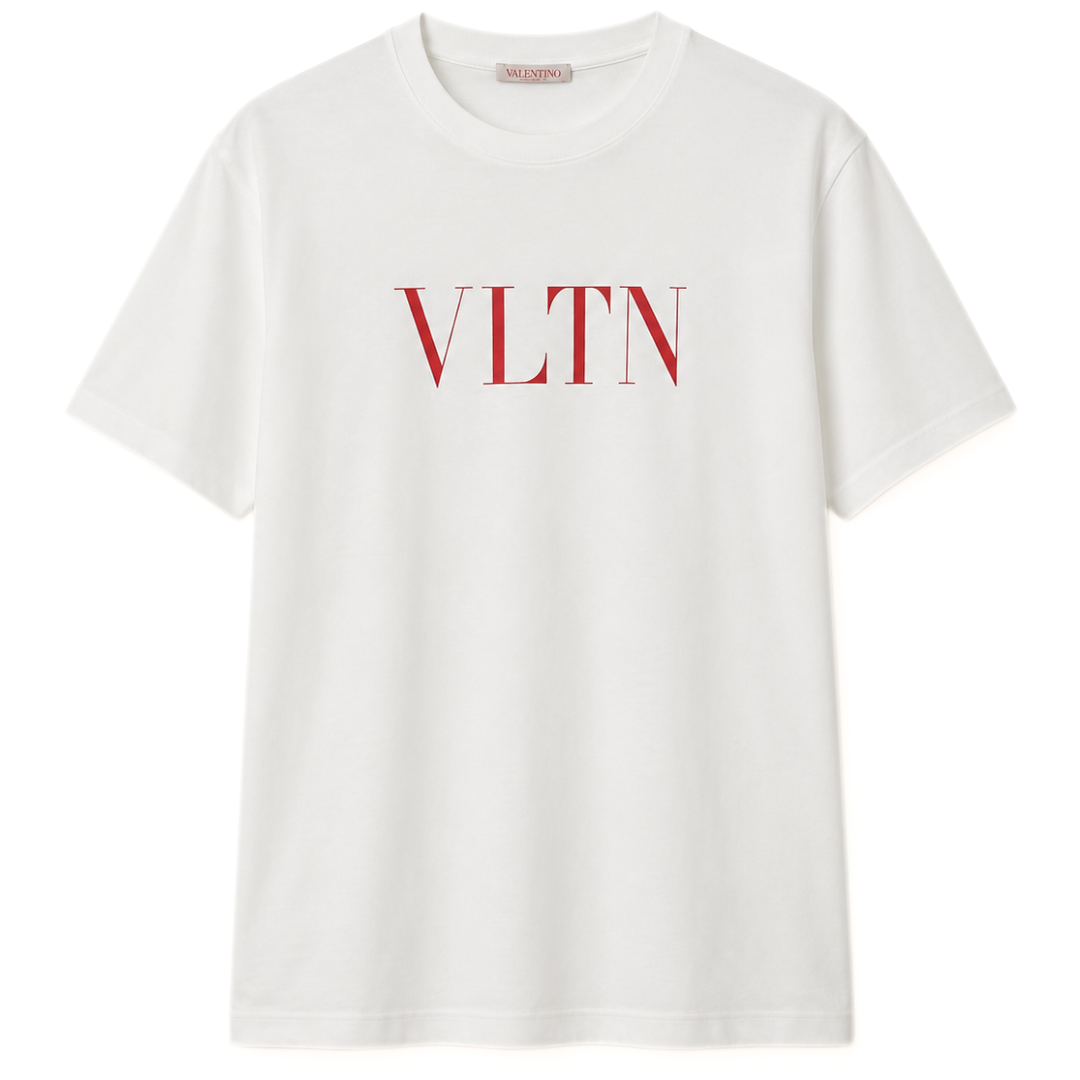 VALENTINO RED LOGO TEE WHITE