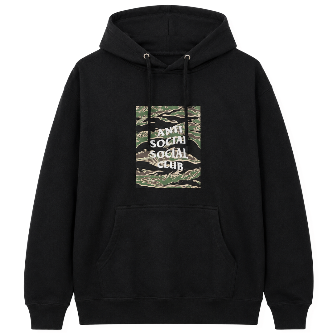ANTI SOCIAL SOCIAL CLUB TIGER CAMO BLK BOX HOODIE BLACK