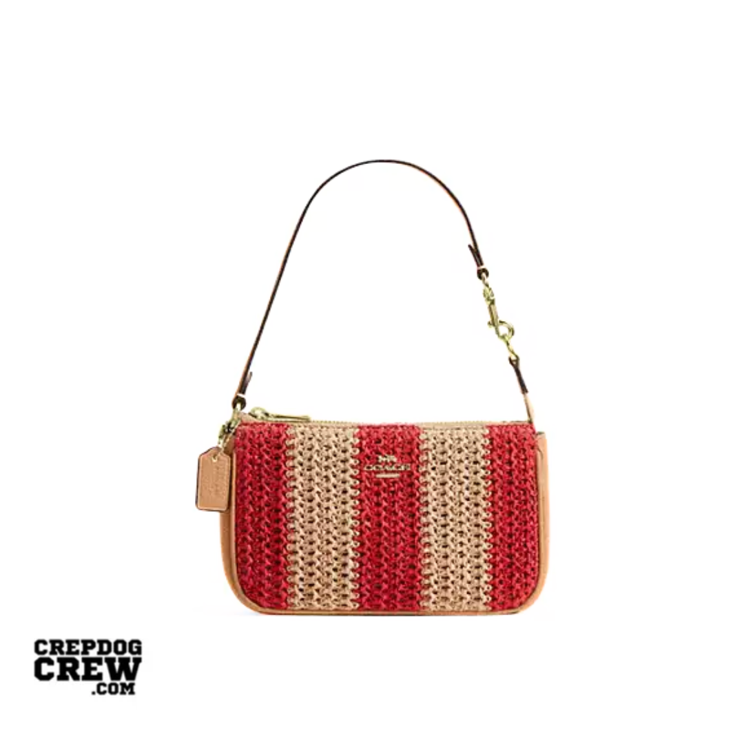 Coach Nolita 19 straw Gold Red Tan