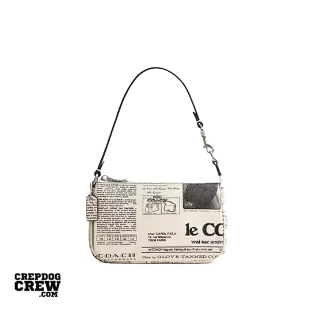 Coach Nolita 19 With Newspaper Print pebbled leather Silver Chalk Multi
