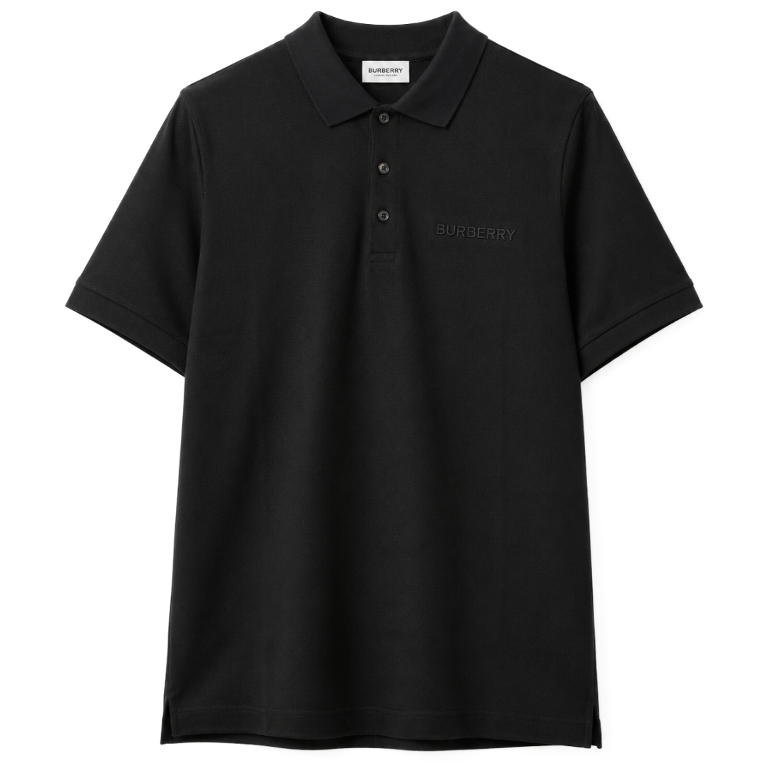 BURBERRY BLACK POLO TEE BLACK