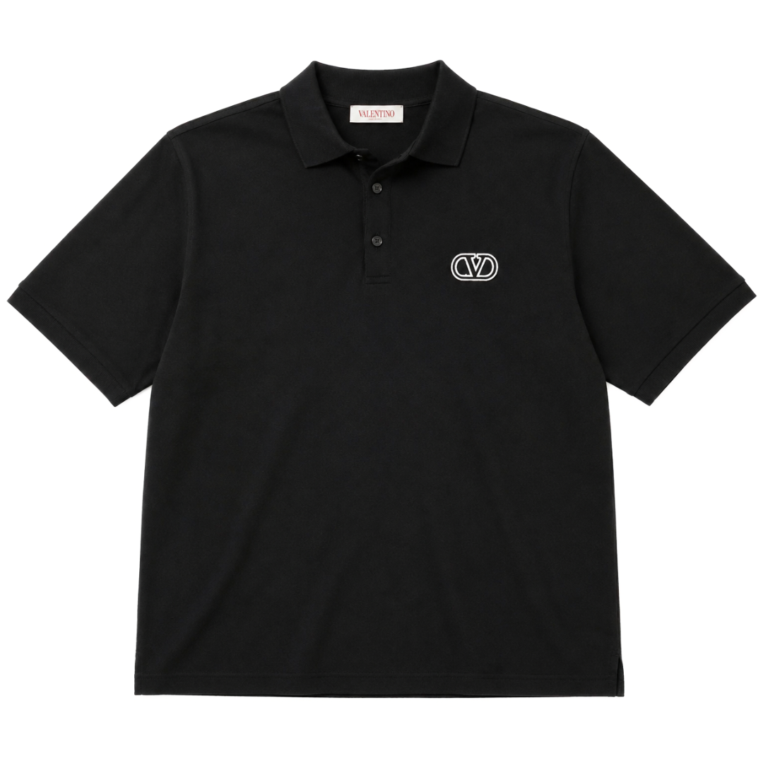 VALENTINO V LOGO POLO BLACK