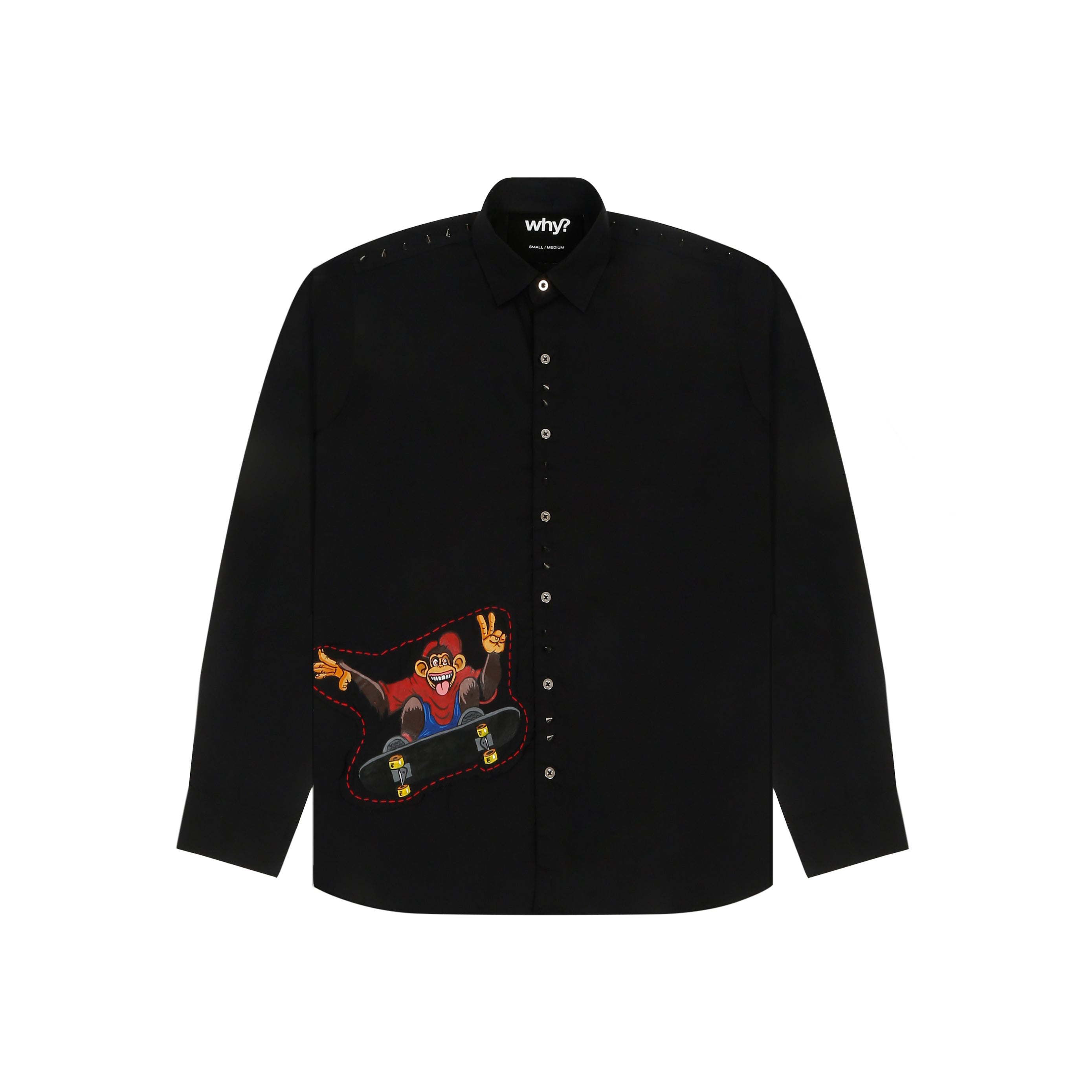 BLACK - LONG SLEEVE SHIRT "HAND PAINTED"