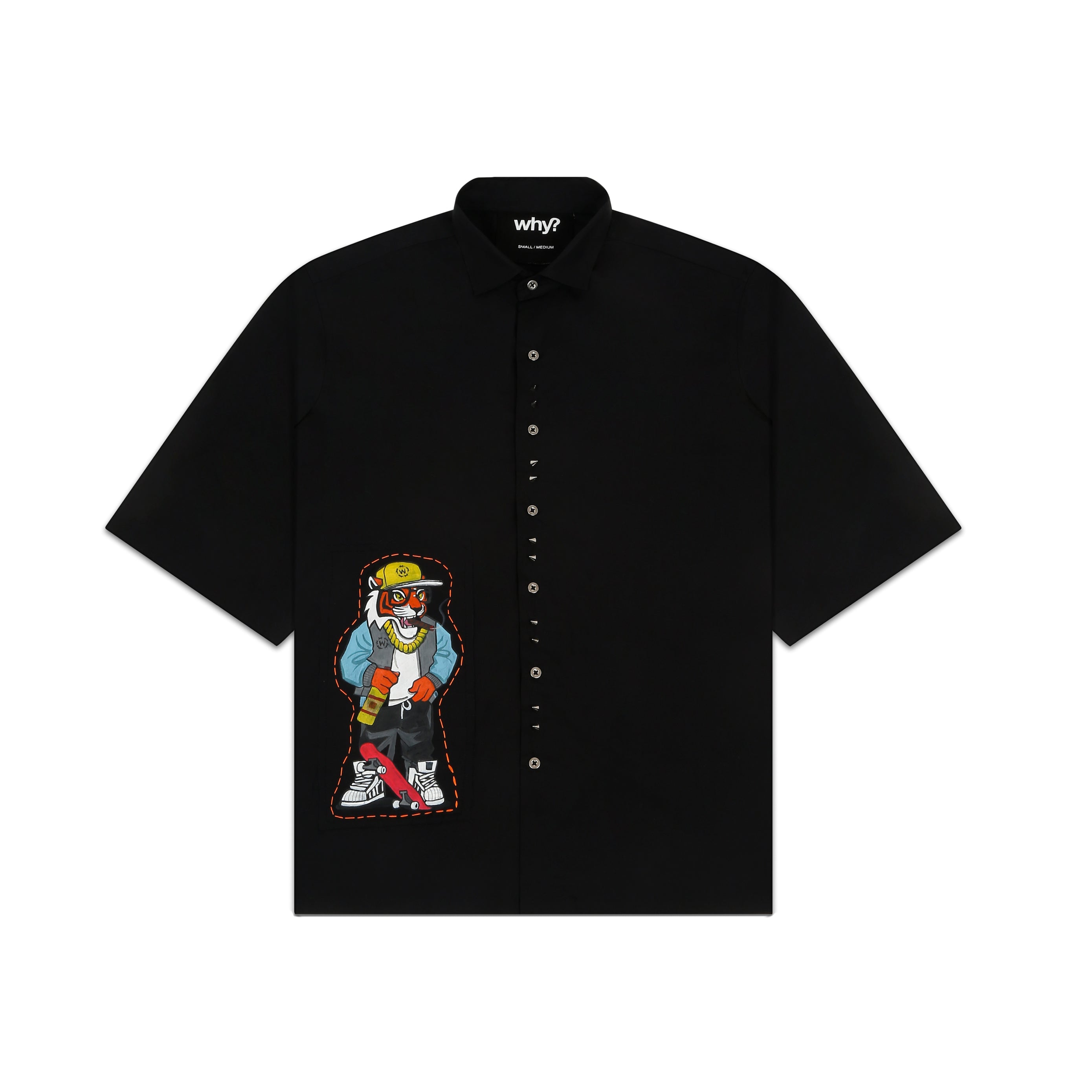 BLACK - SHORT SLEEVE SHIRT "HAND PAINTED"