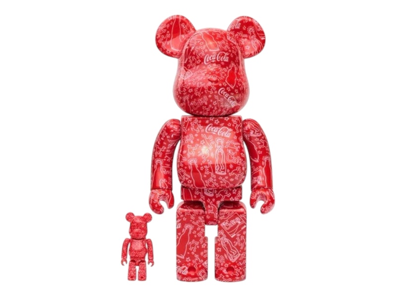 Bearbrick Coca-Cola Keith Haring 100% & 400% Set Red/White
