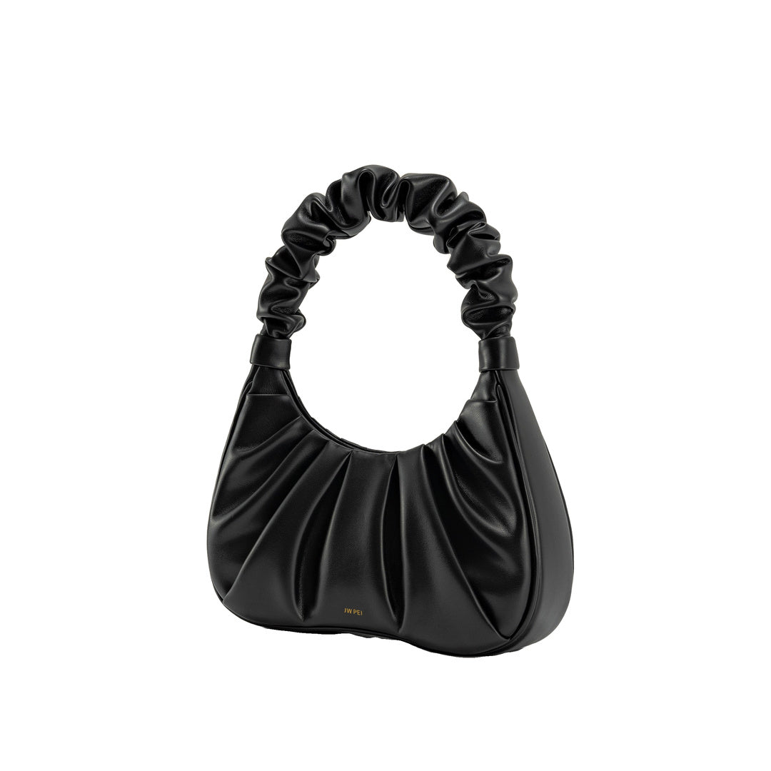 JW PEI Gabbi Ruched Hobo Handbag - Black
