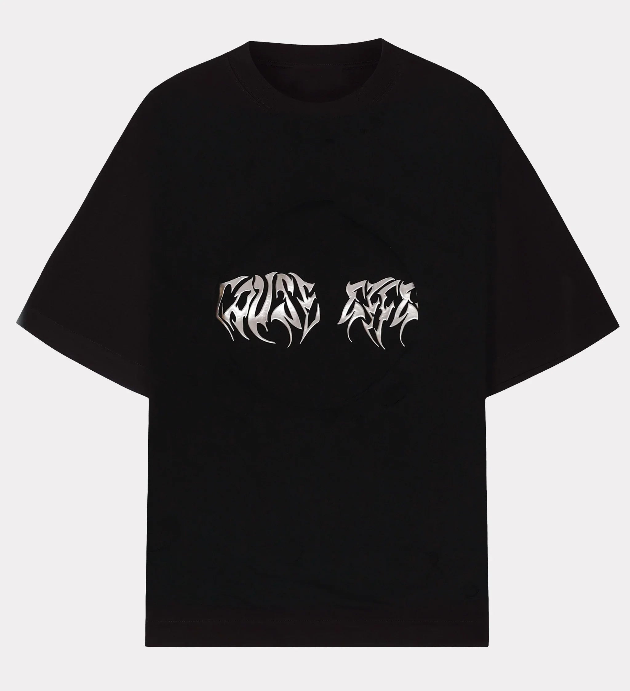 'Blackout' Distressed Metal Embroidered T-shirt
