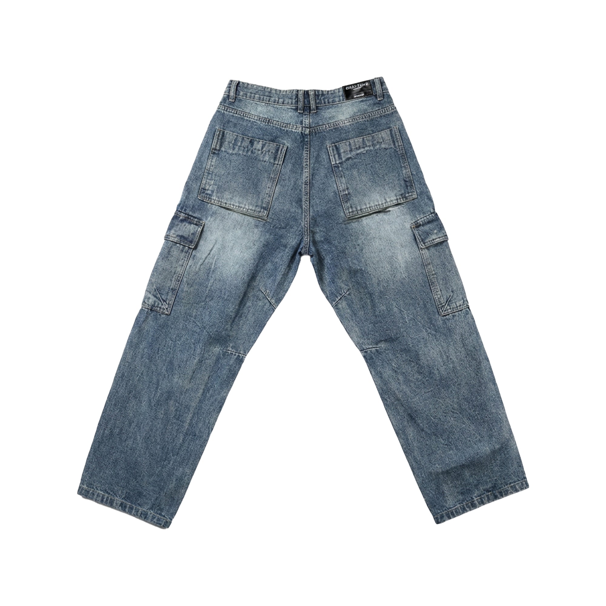 Stone Wash Denim Cargos