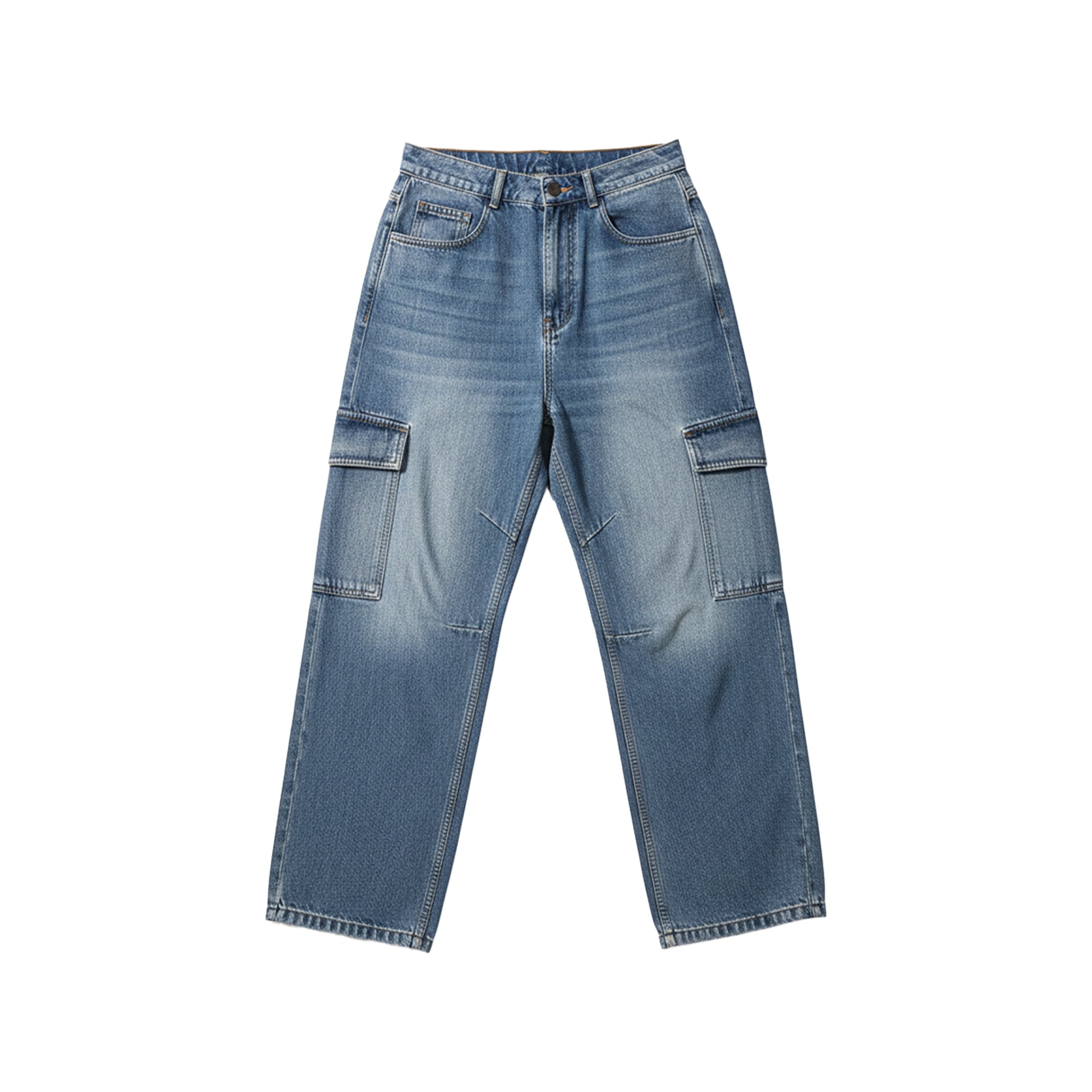 Stone Wash Denim Cargos