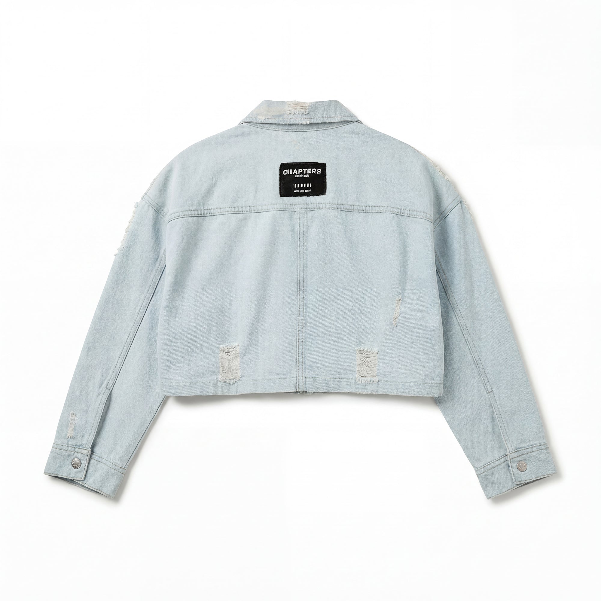 LIGHT BLUE CROPPED  JACKET