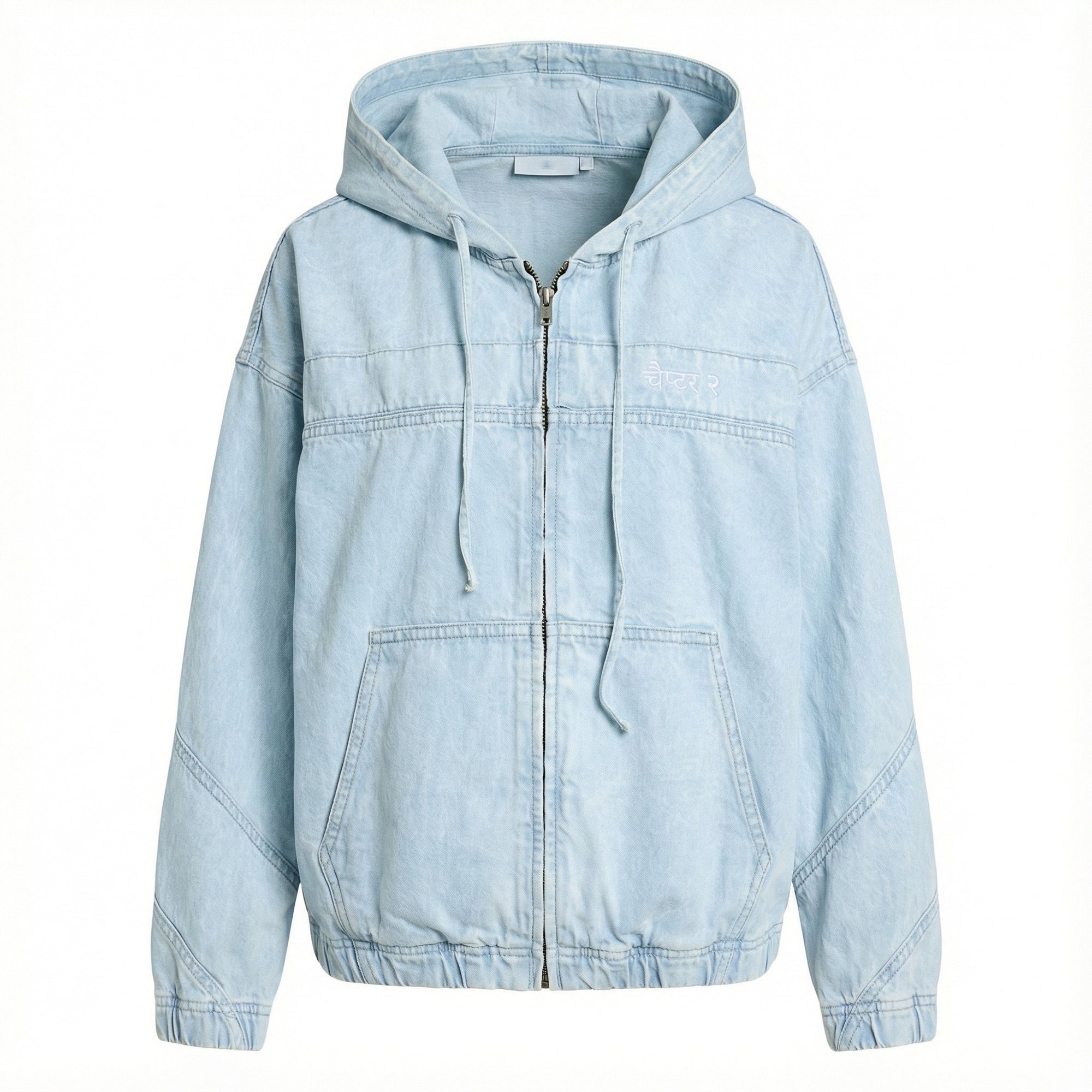 Light Blue Washed Denim Hoodie