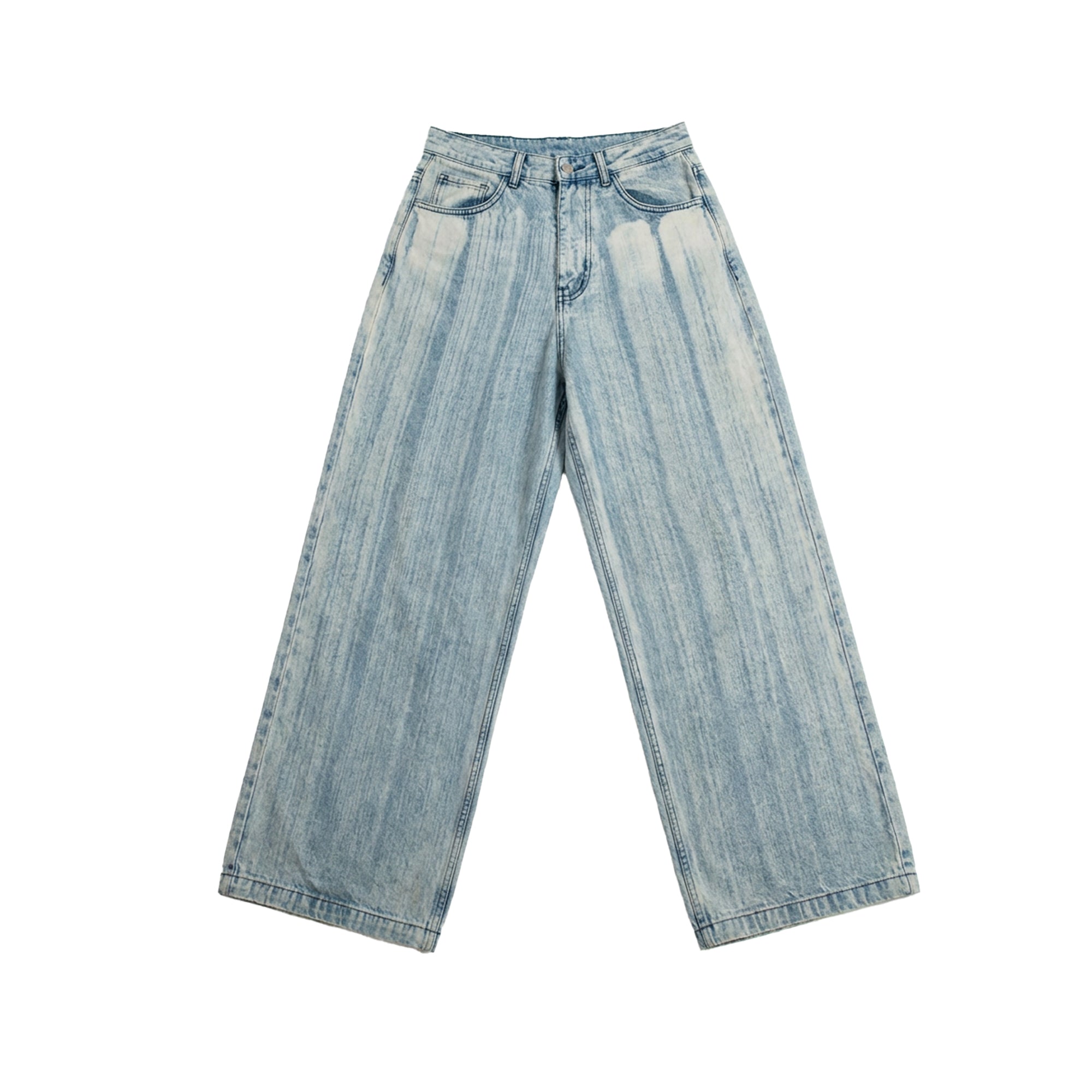 Light Blue Brushed Baggy jeans