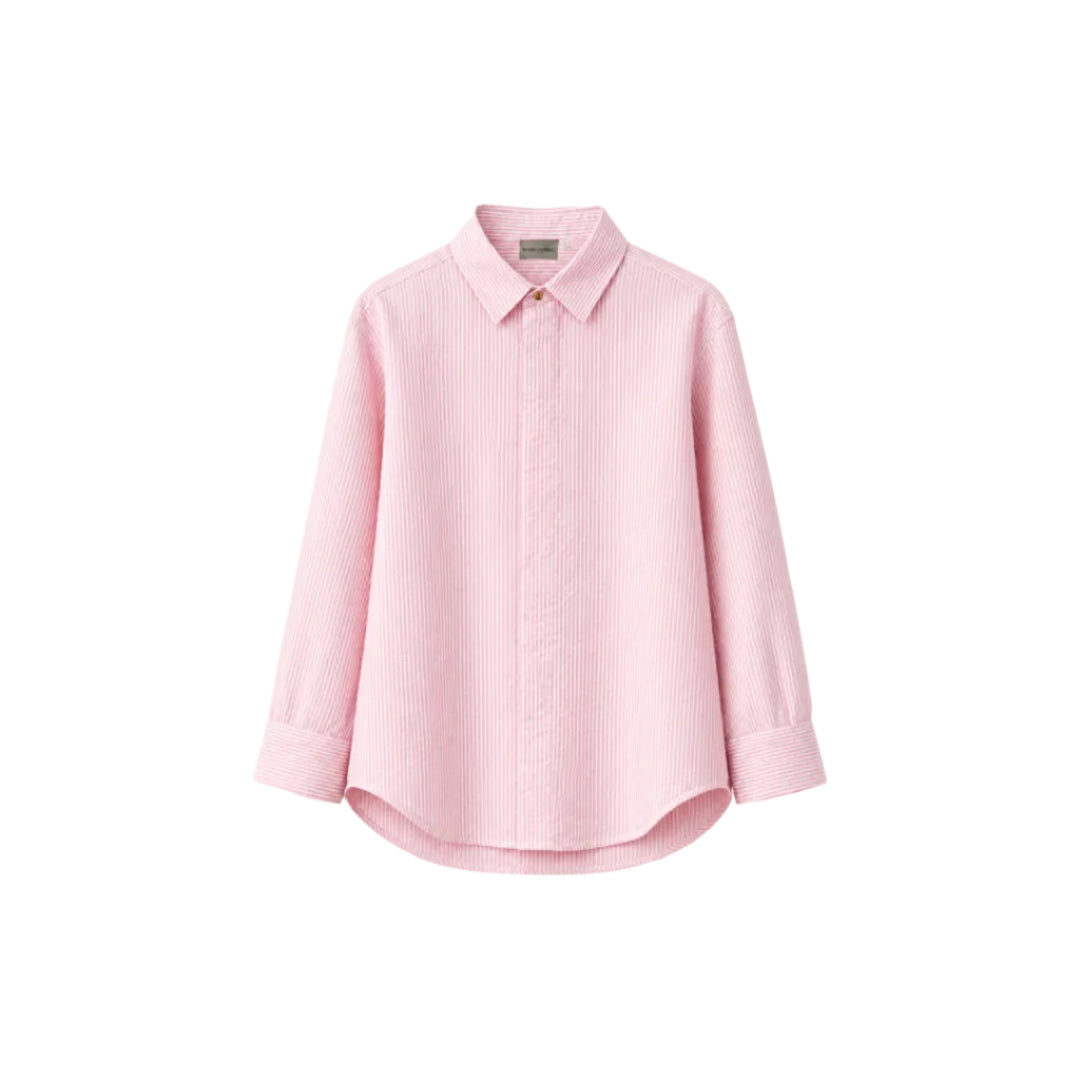 Beach Shirt in Pink Stripes [Unisex]