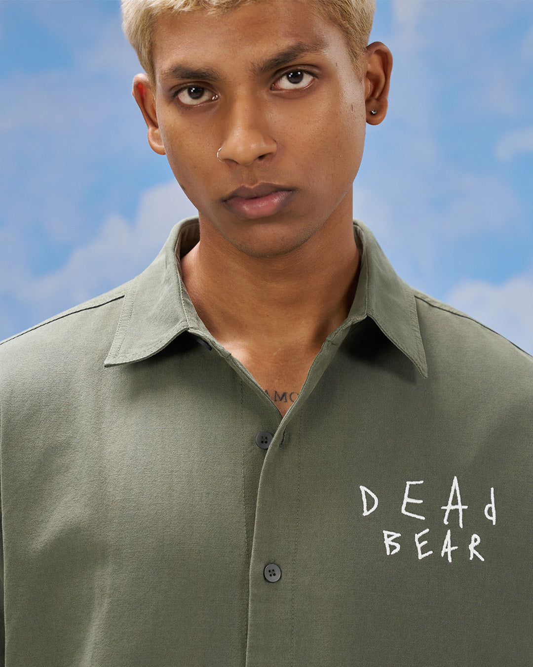 Scribbled Logo Shirt Moss