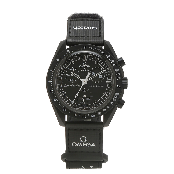 時計 OMEGA x SWATCH / SNOOPY MOONSWATCH-BLACK Swatch x Omega Bioceramic Moonswatch Mission To Moonphase Snoopy Black