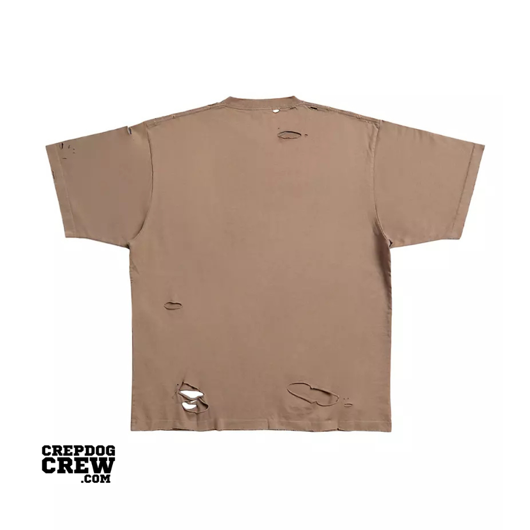 Balenciaga Destroyed T-shirt Brown