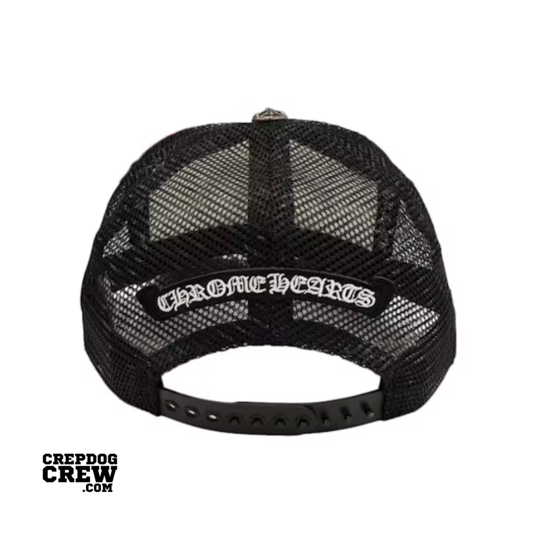 Chrome Hearts Hollywood Cross "King Taco" Trucker Cap Black/White