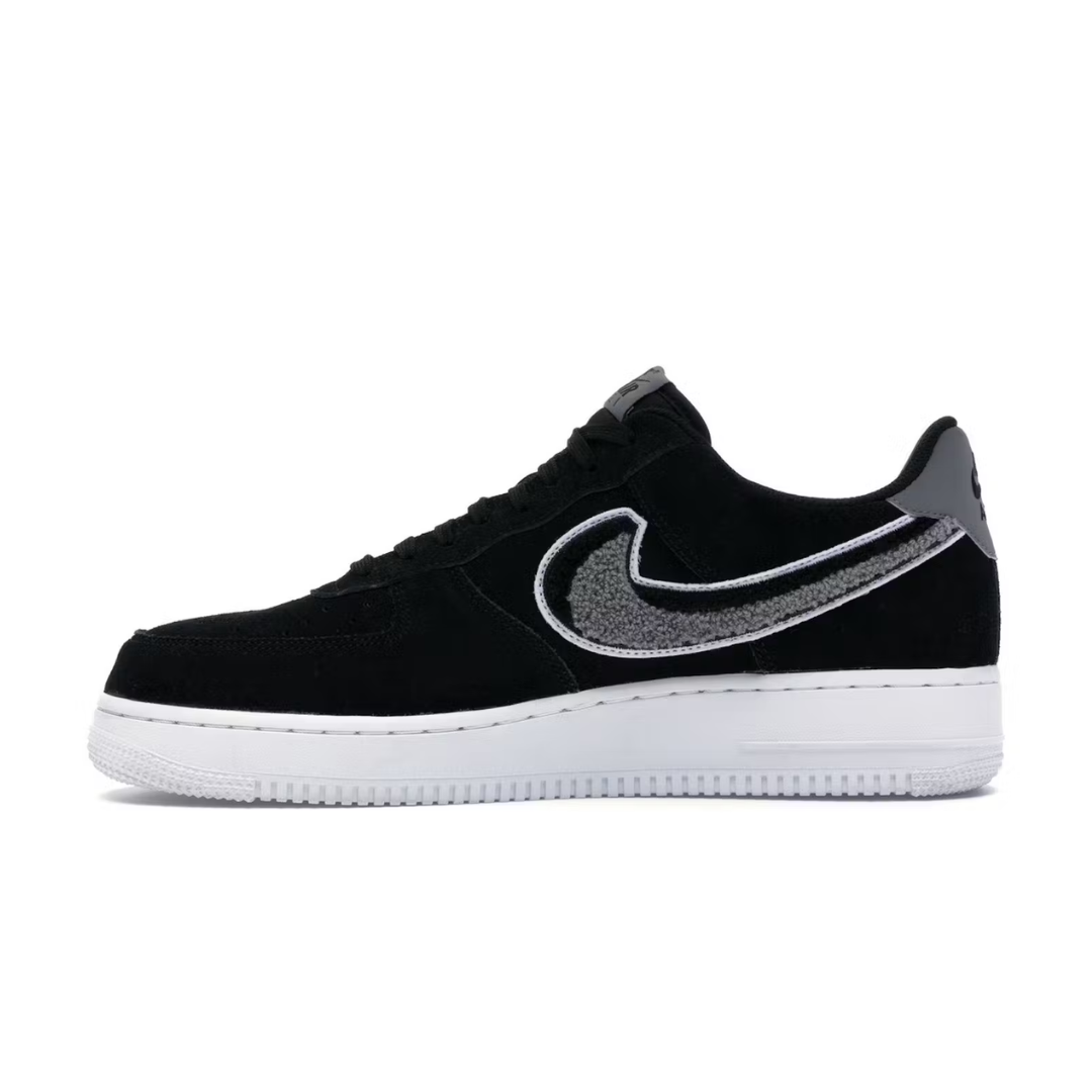 Nike Air Force 1 Low 3D Chenille Swoosh Black Cool Grey