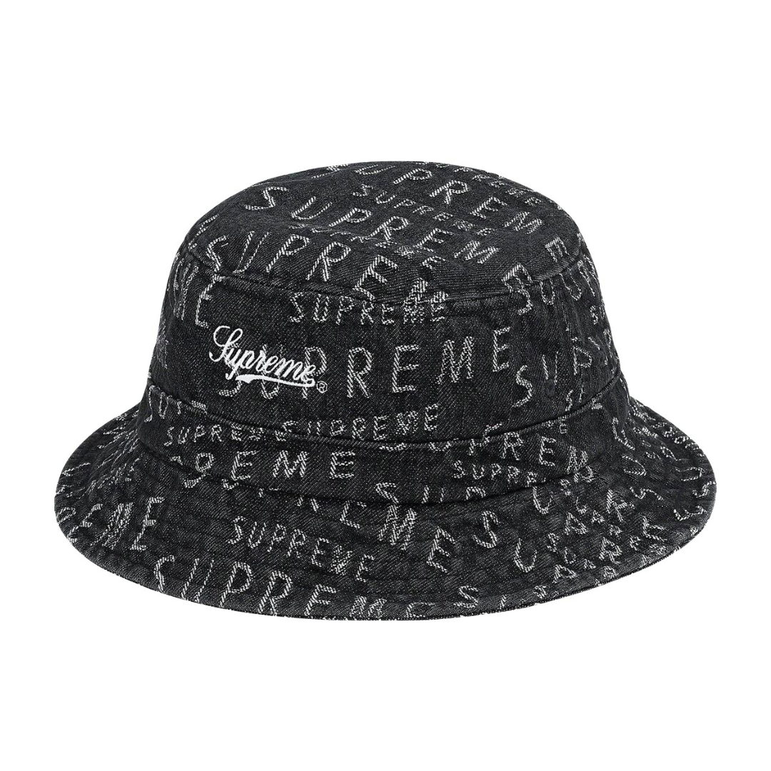 Supreme Warp Jacquard Logos Denim Crusher Black