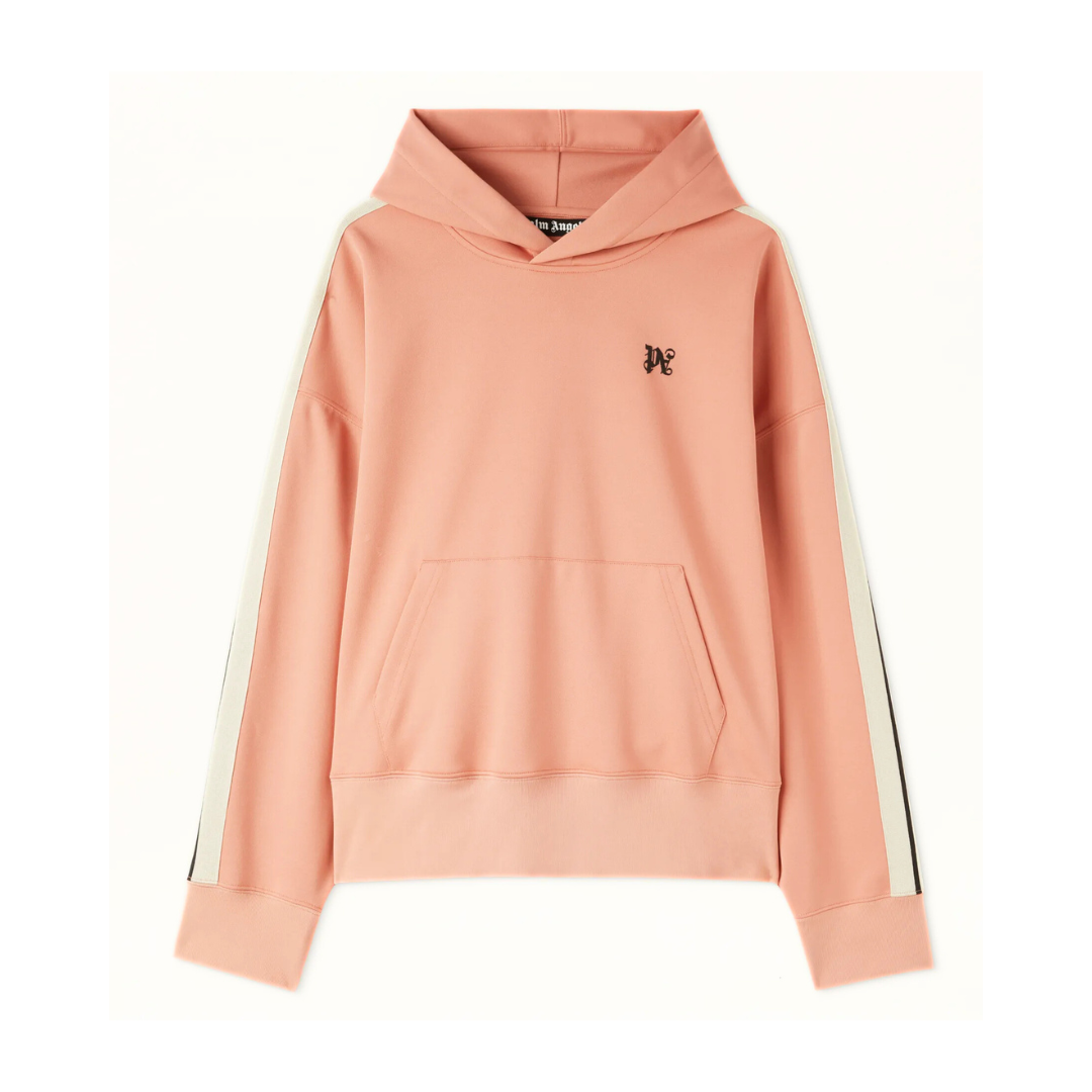 Palm Angels monogram embroidered track hoodie Pink Black