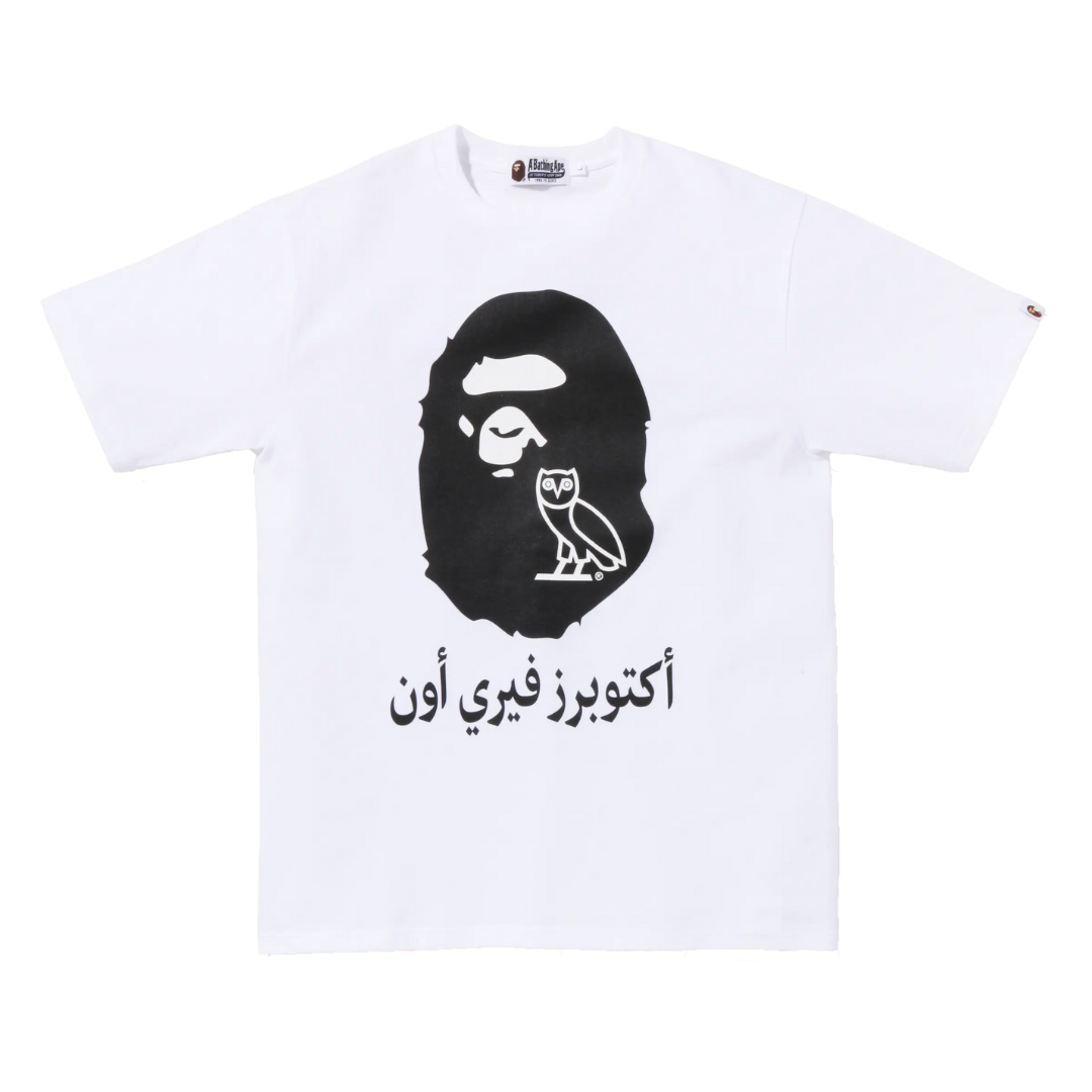 BAPE x OVO Ape Head Tee White Black