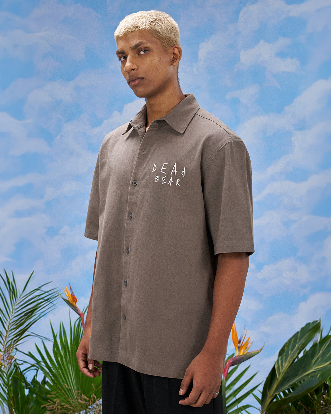 Scribbled Logo Shirt Taupe
