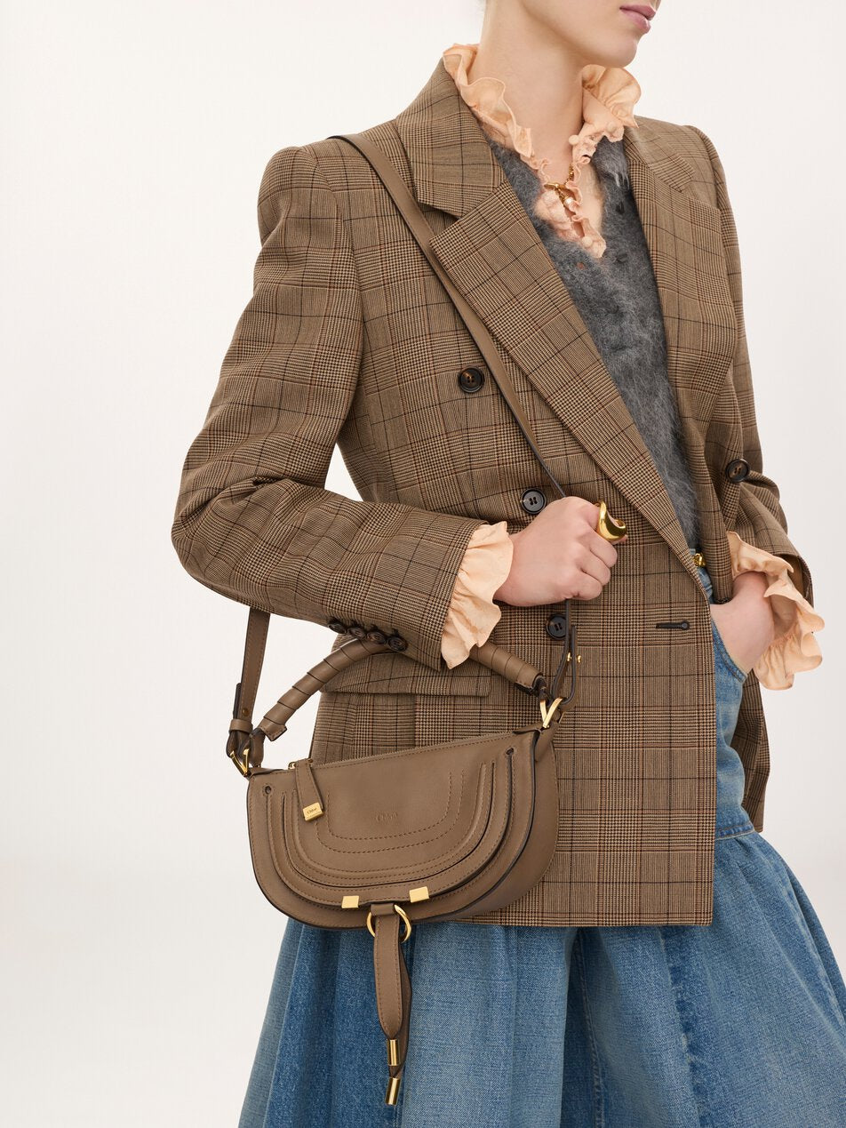 CHLOE Mini Marcie shoulder bag in soft leather Deep Taupe