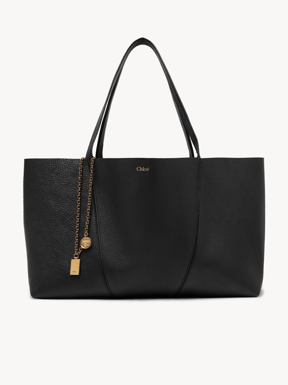 CHLOE Spin east-west tote bag in grained leather Black