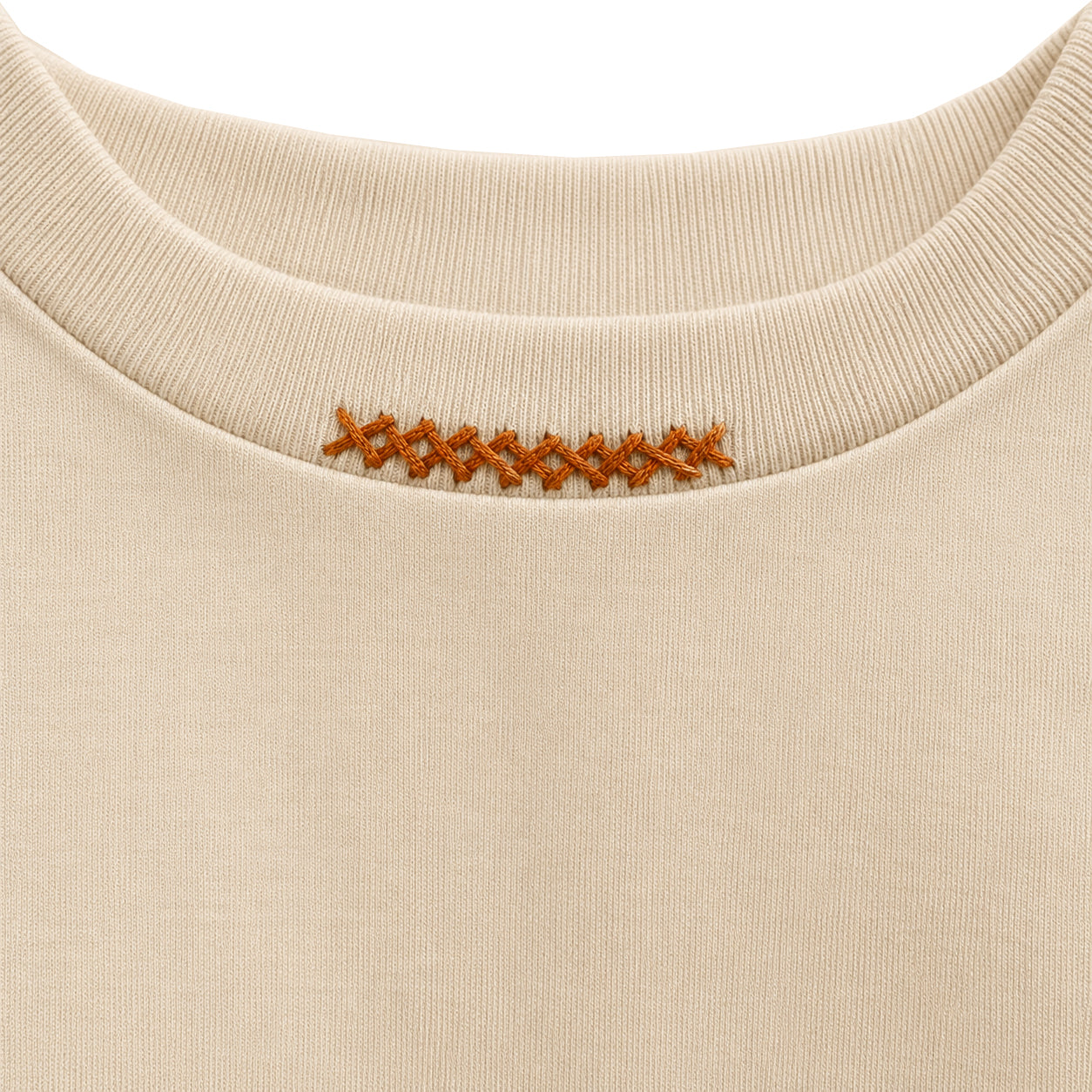 Patch Effect T-shirt in Cream [Unisex]