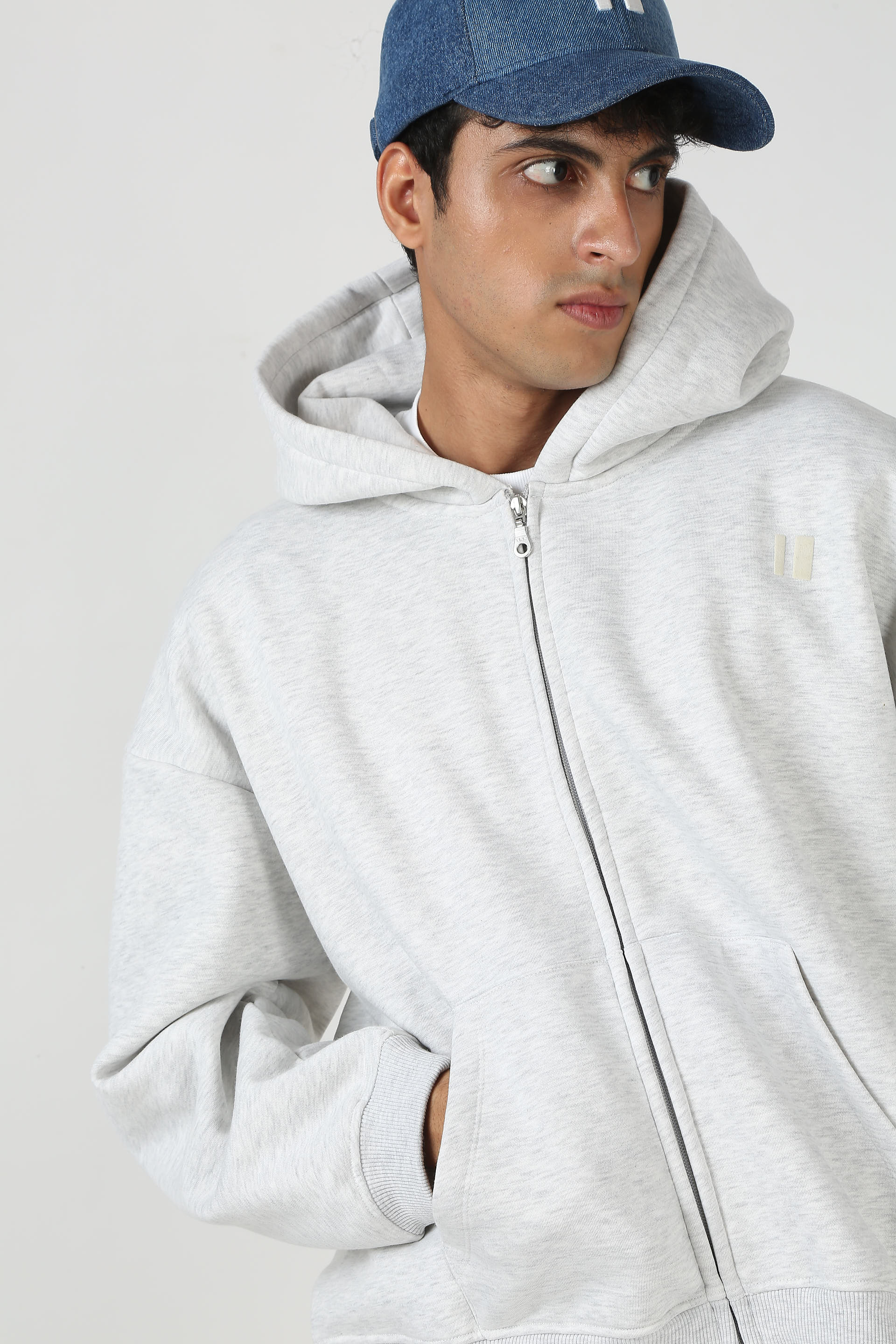 The Everyday Light Grey Hooded Zipper