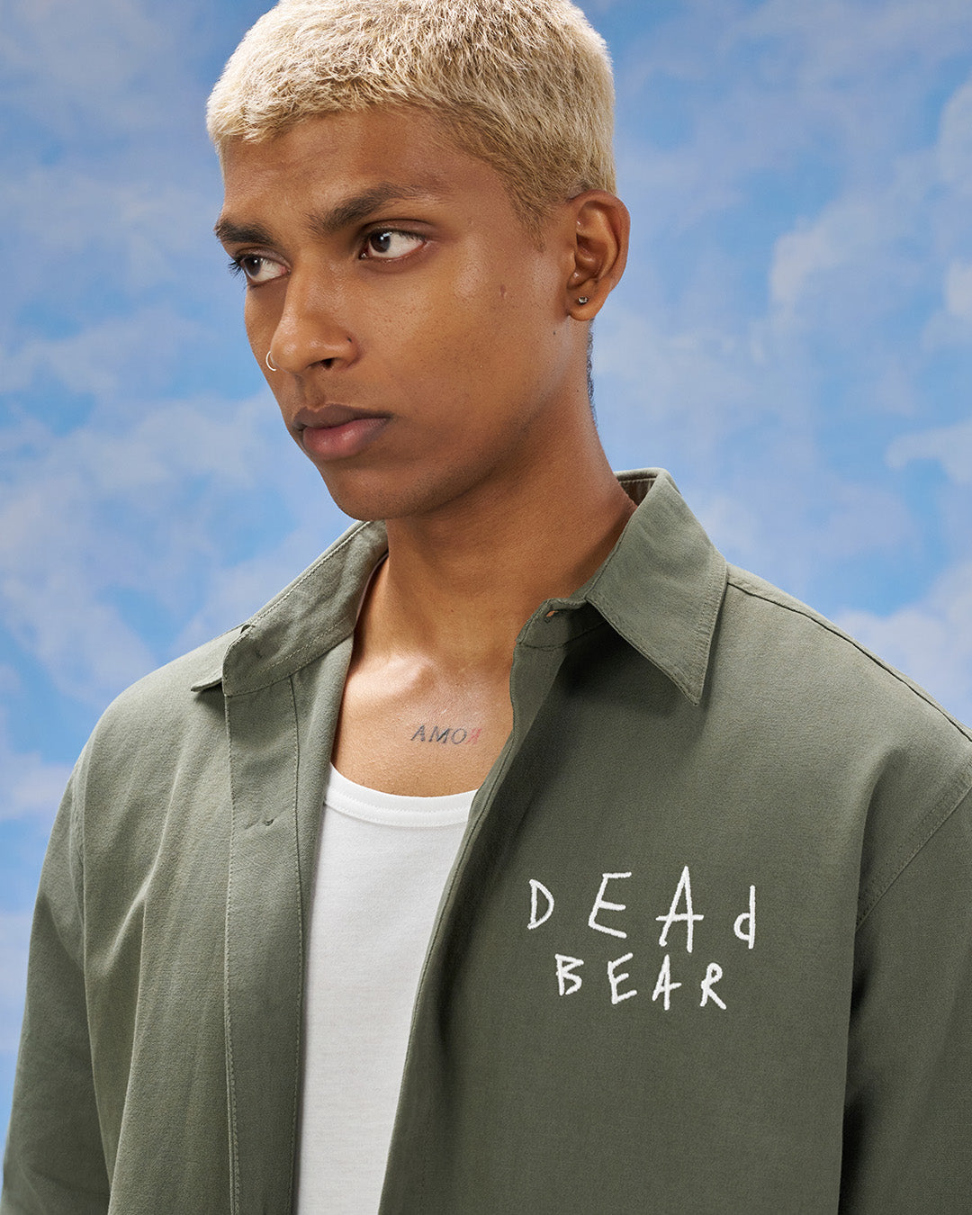 Scribbled Logo Shirt Moss