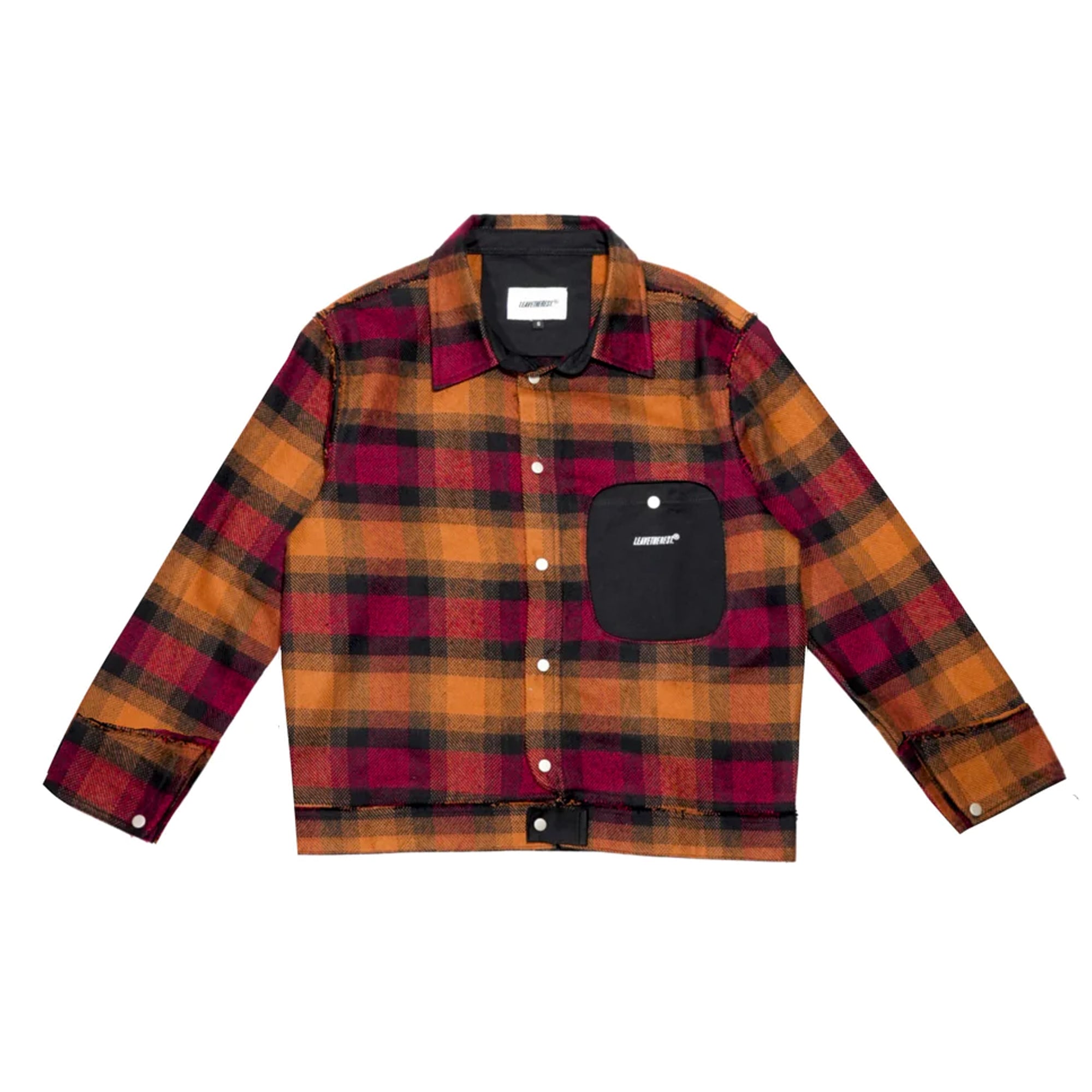 Distressed Flannel Shirt-Brown