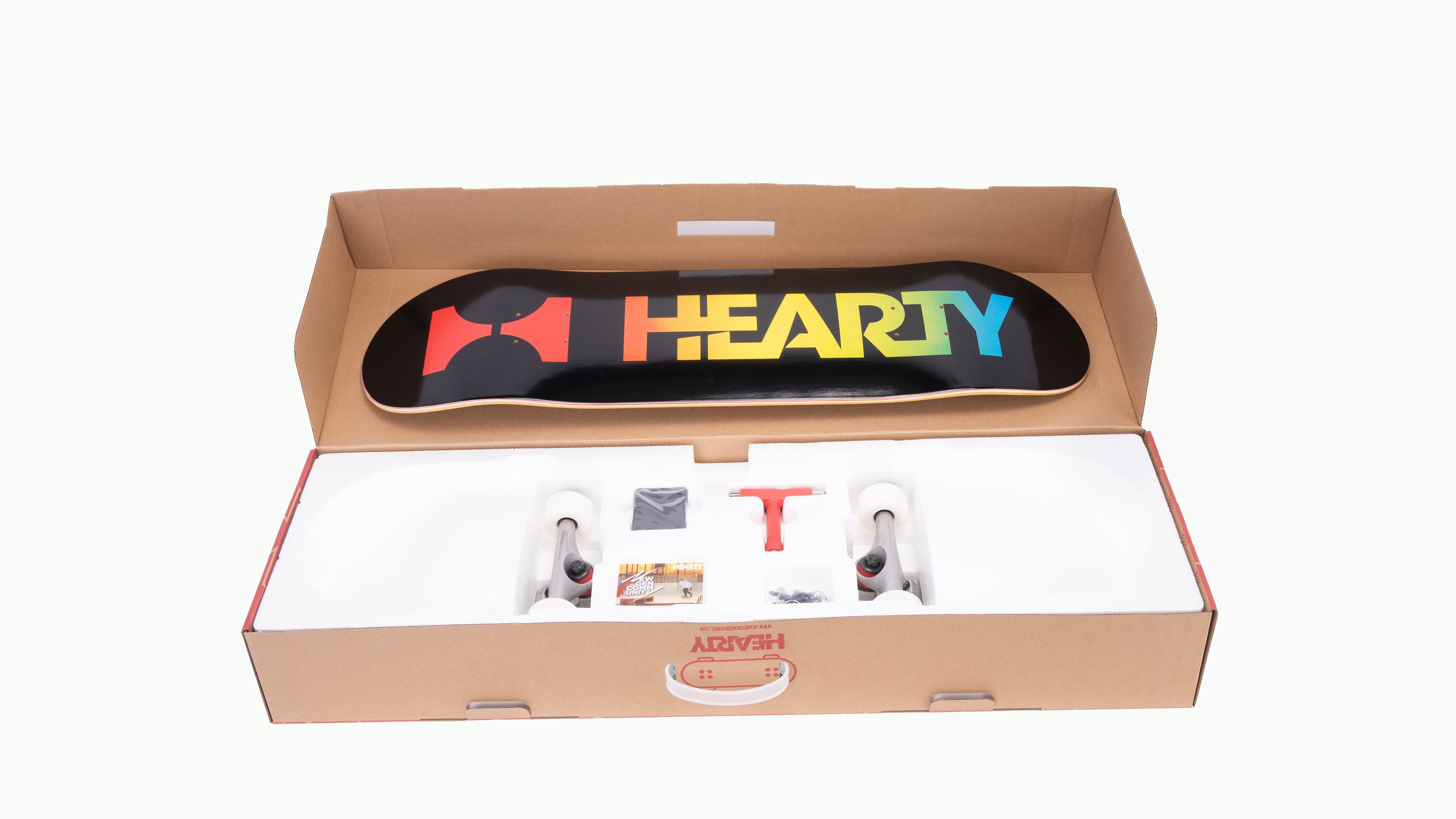 Hearty Pro-Complete Skateboard Pack- Unassembled- 8.0" & 8.25"-Neon Logo Black