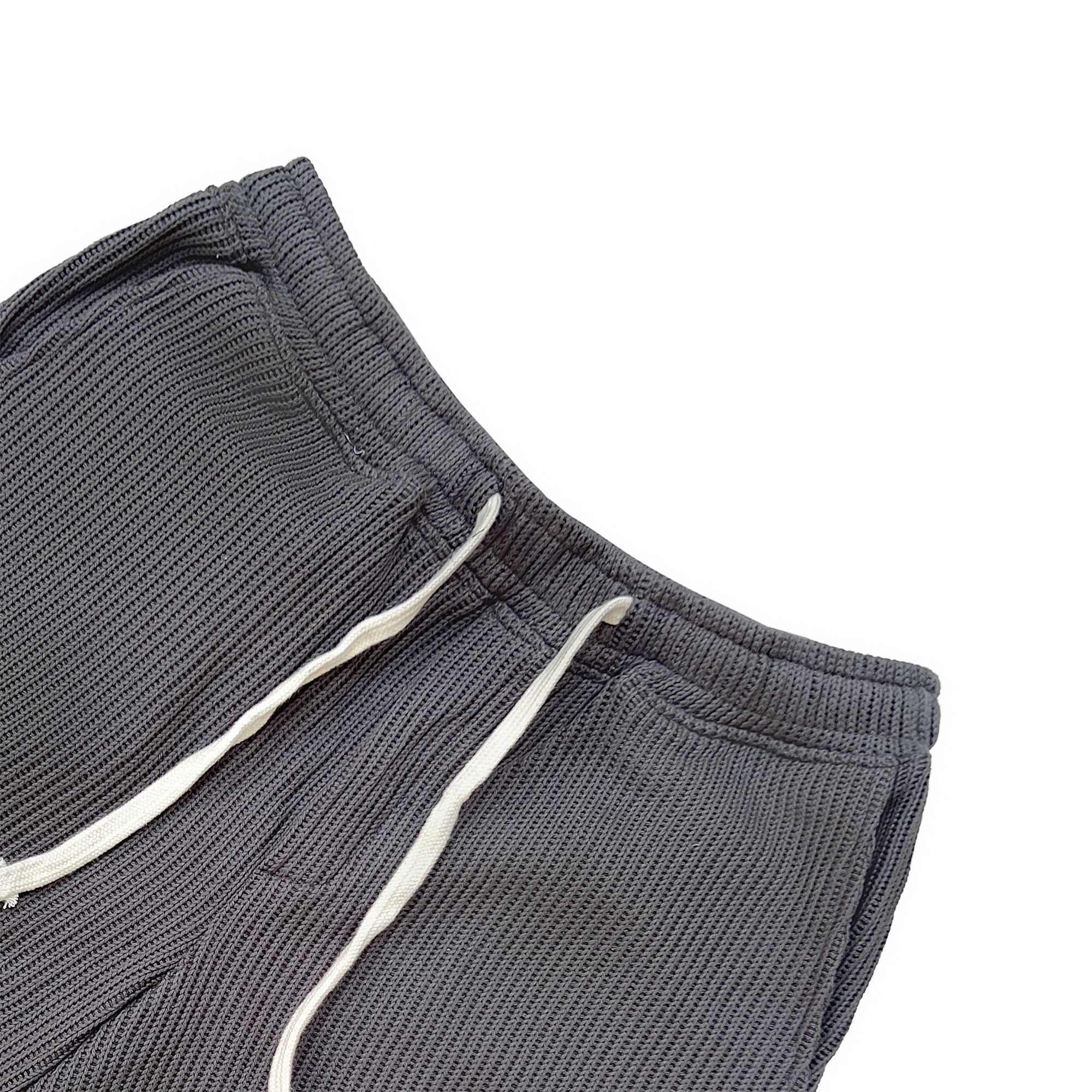 SWEATER KNIT FABRIC SHORTS(DARK GREY)