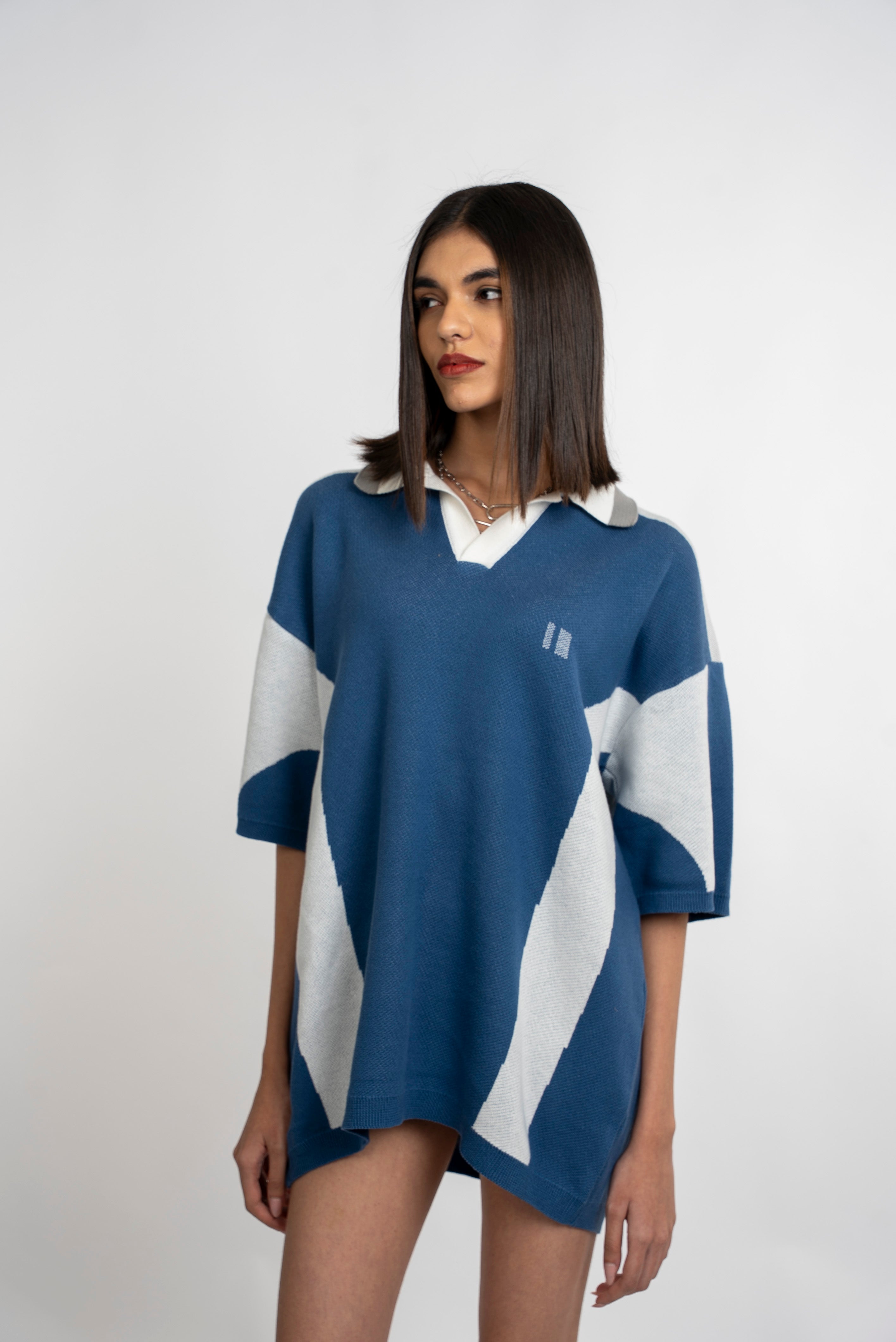 Blue Knit Polo