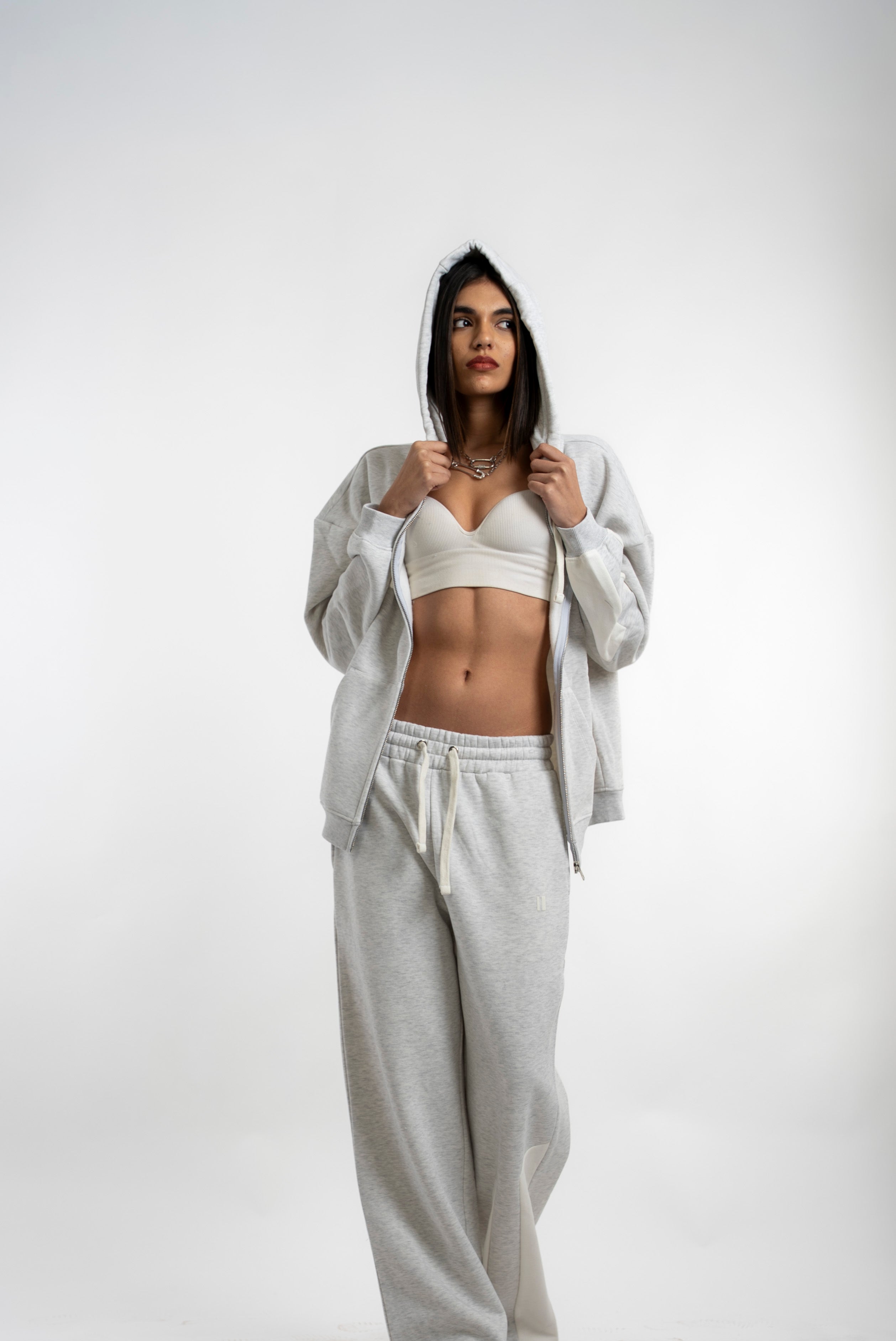 Grey Everyday Zipper Hoodie + Sweatpants Set