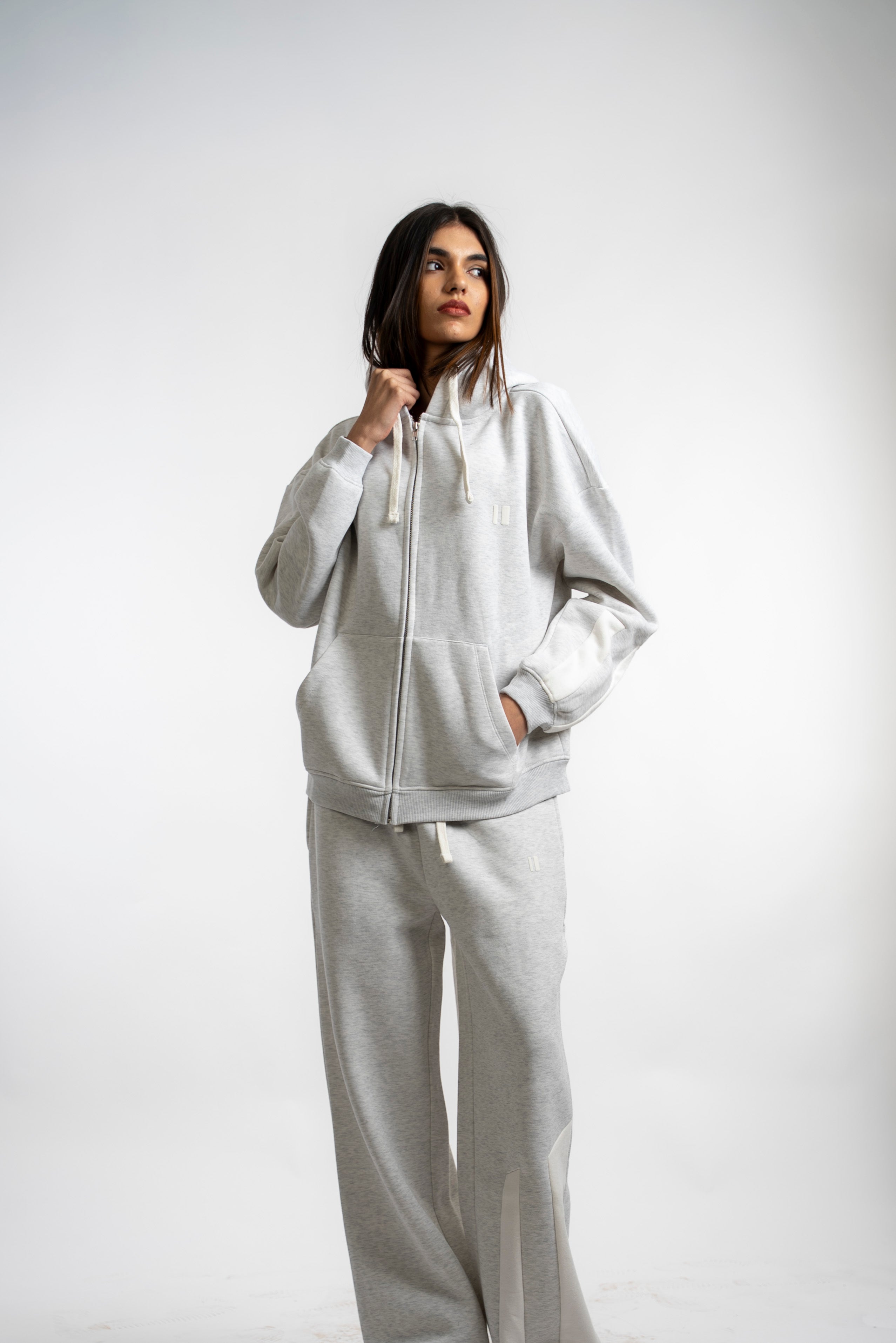 Grey Everyday Zipper Hoodie + Sweatpants Set