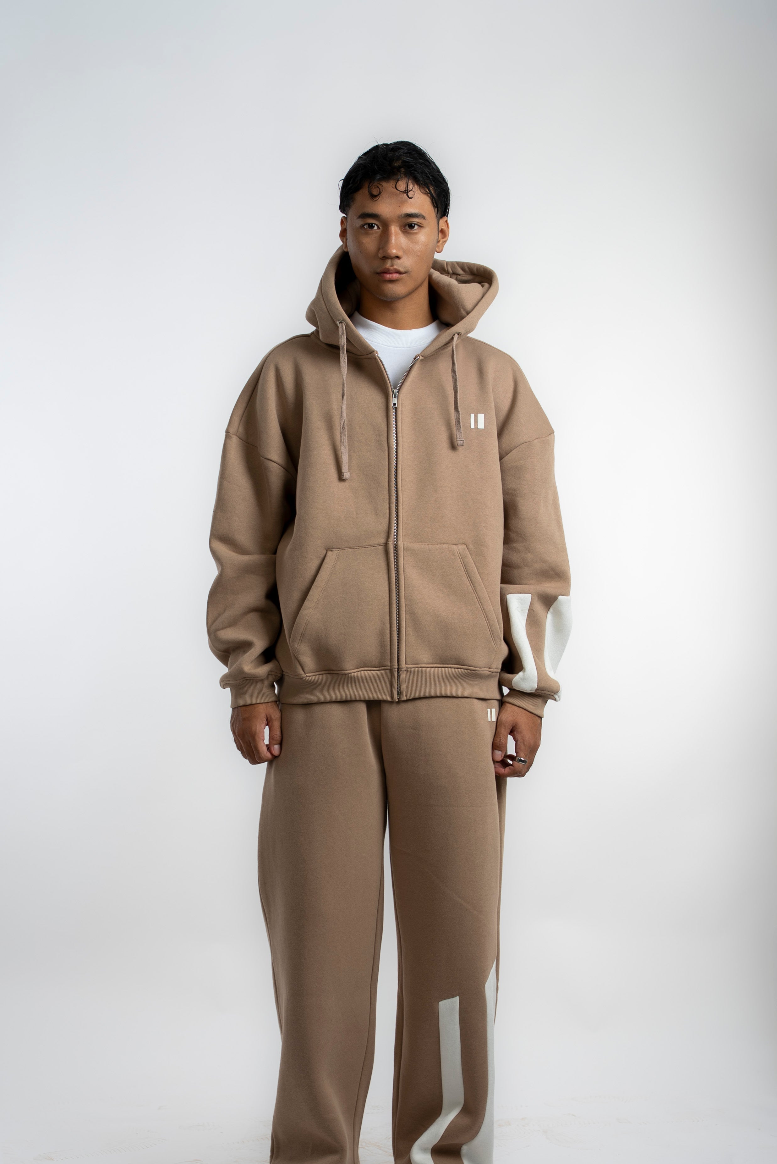 Dusty Coffee Everyday Zipper Hoodie + Sweatpants Set