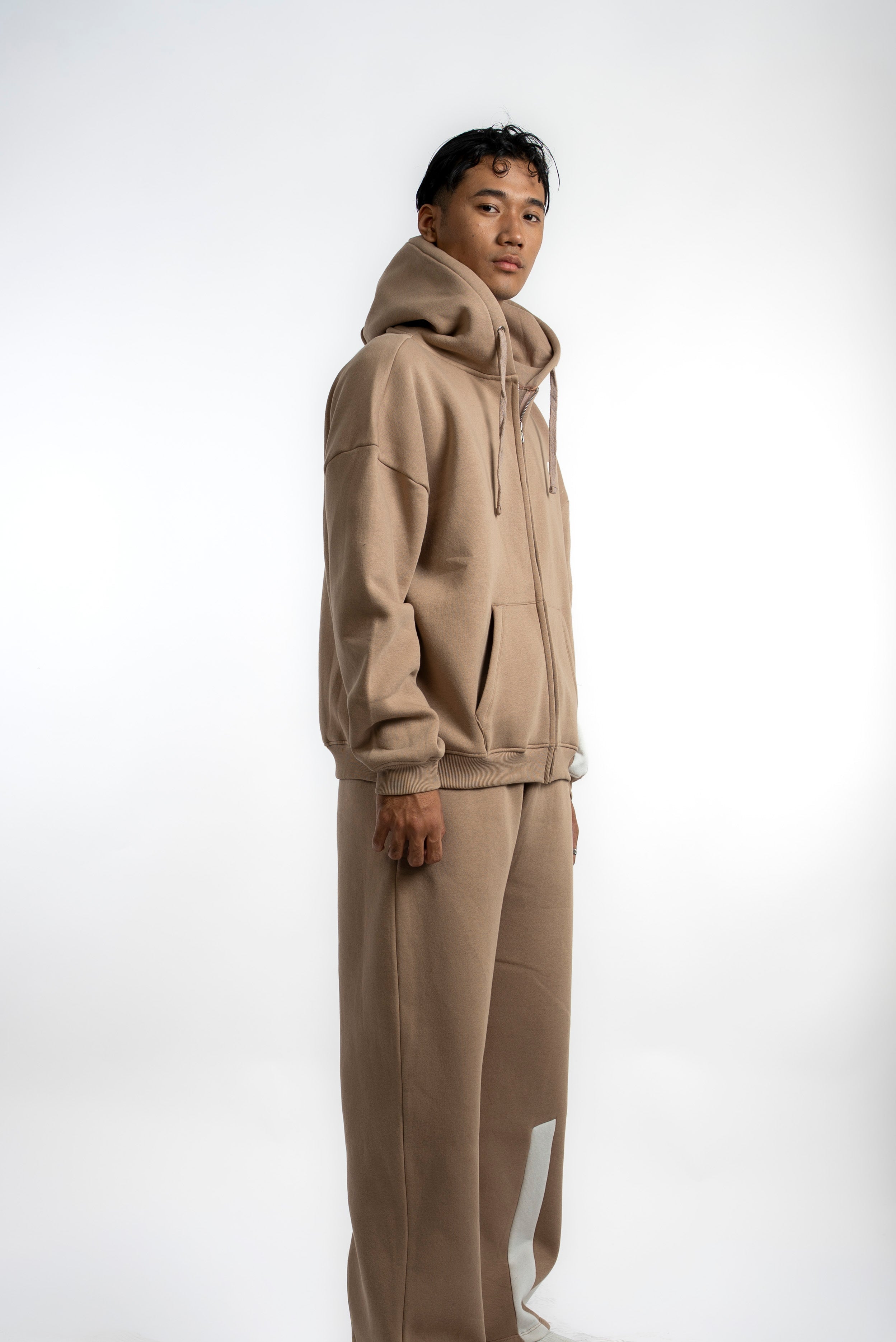 Dusty Coffee Everyday Zipper Hoodie + Sweatpants Set
