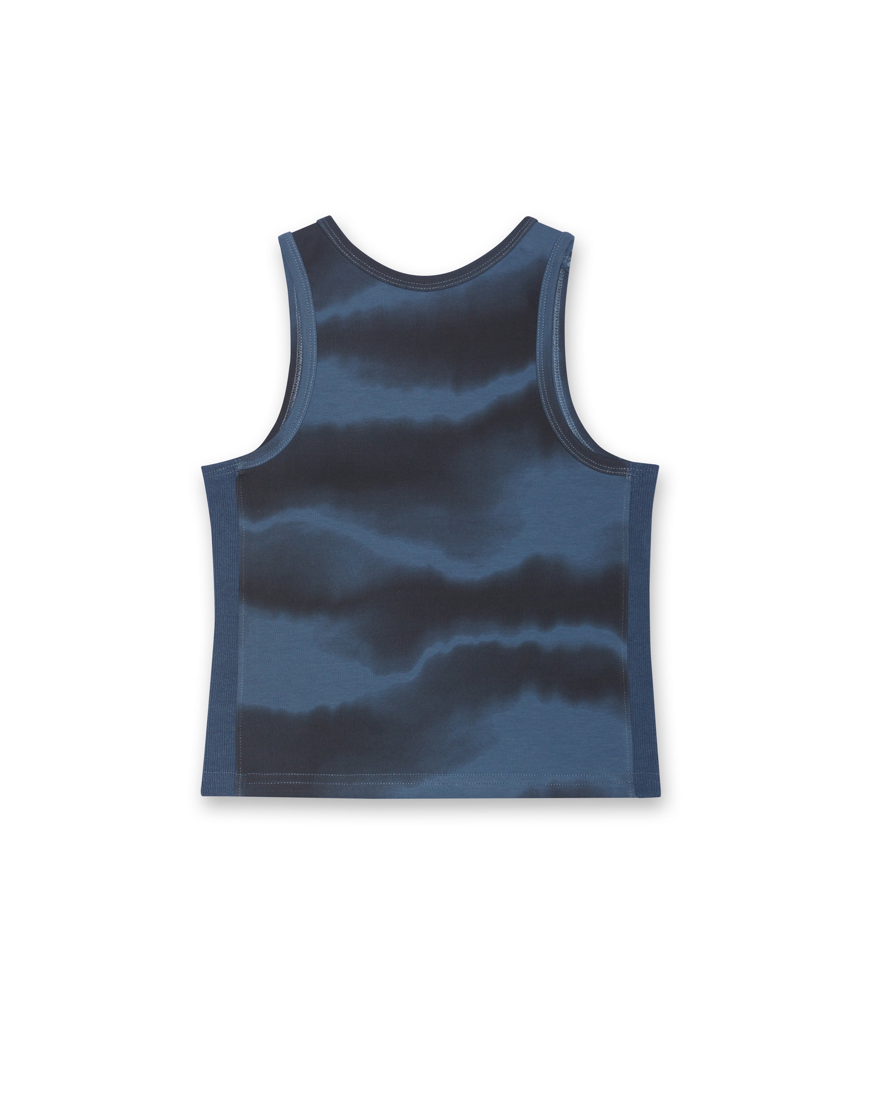 Rope Embroidered Blue Tank Top