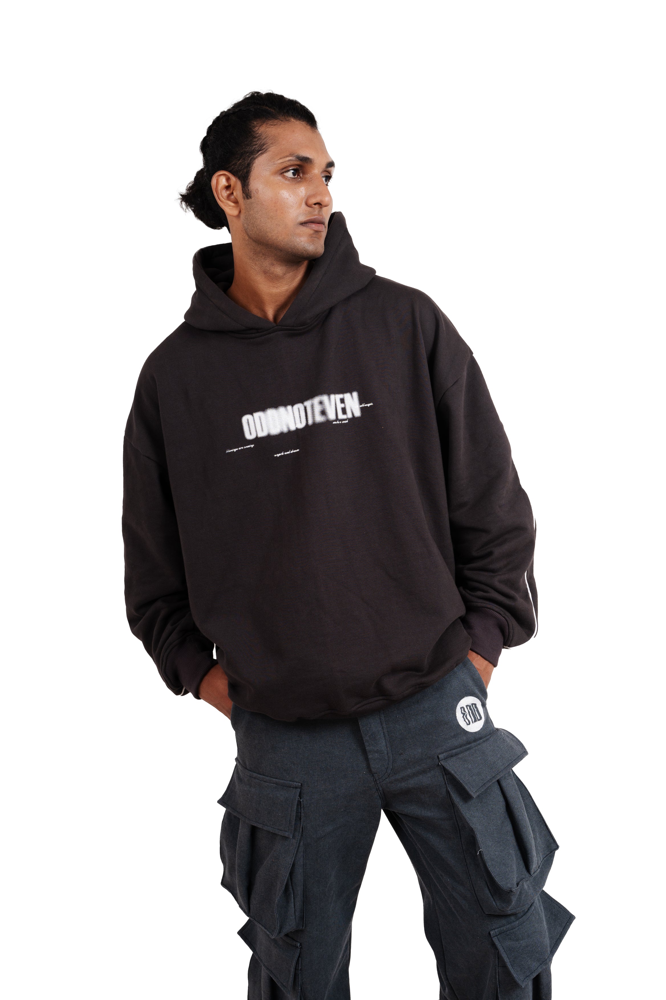 Blurred Odd Grey Oversized Hoodie