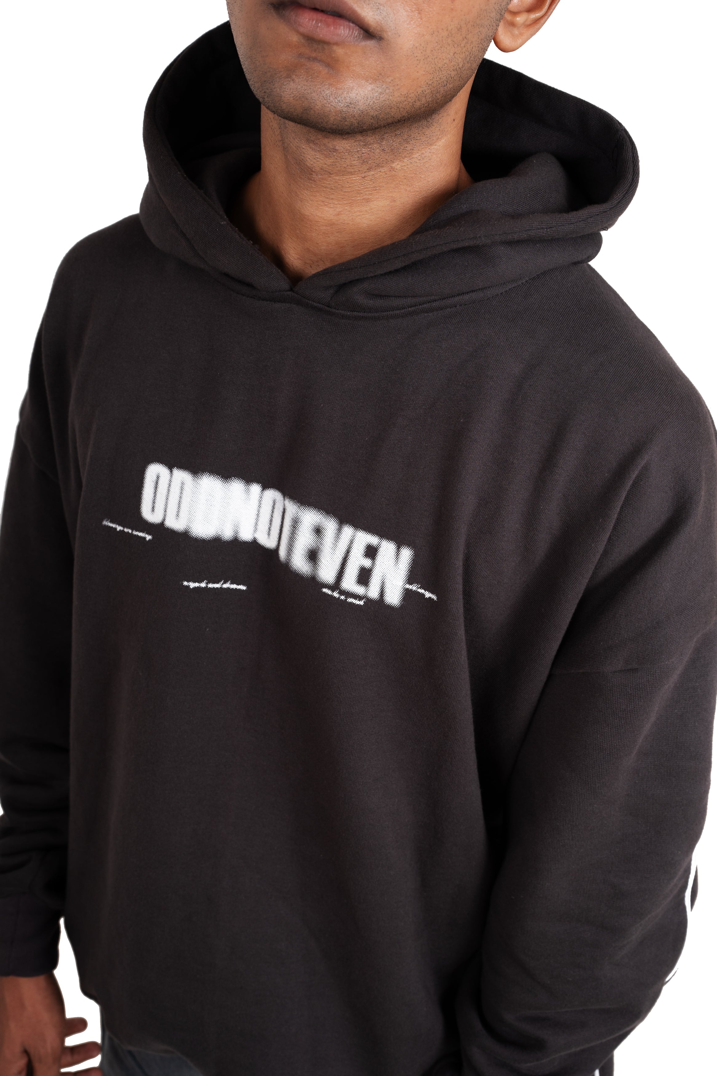 Blurred Odd Grey Oversized Hoodie