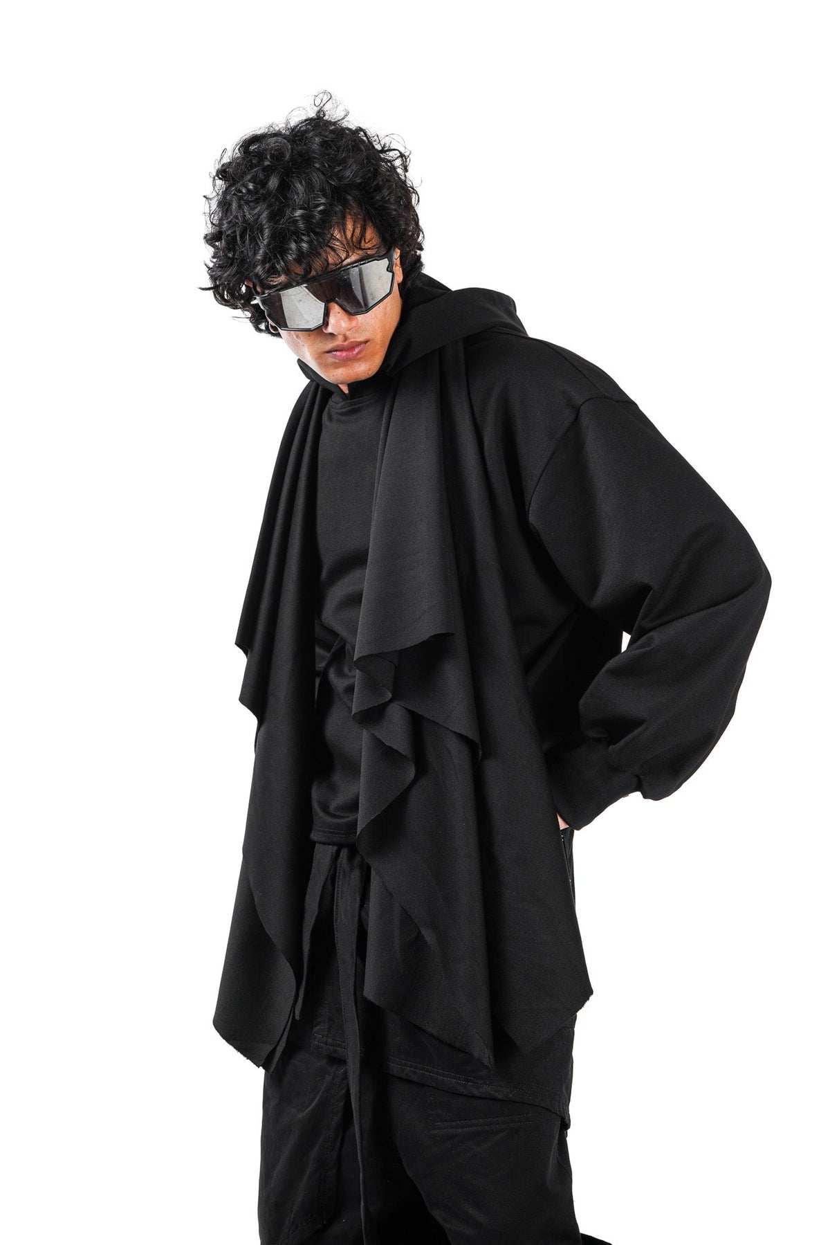 Shawl Draped Hoodie