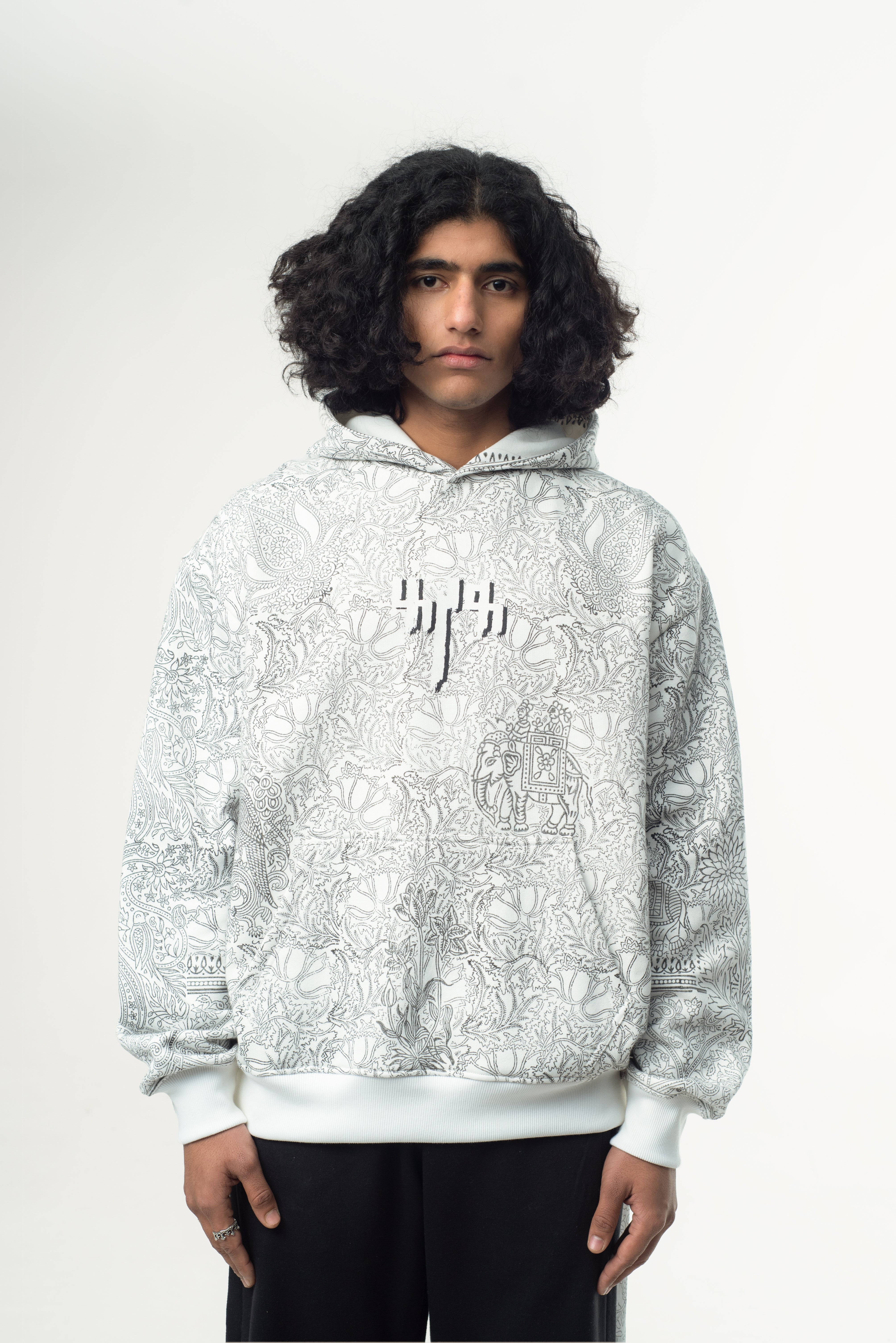 Block Printed Vintage Canvas - Hoodie