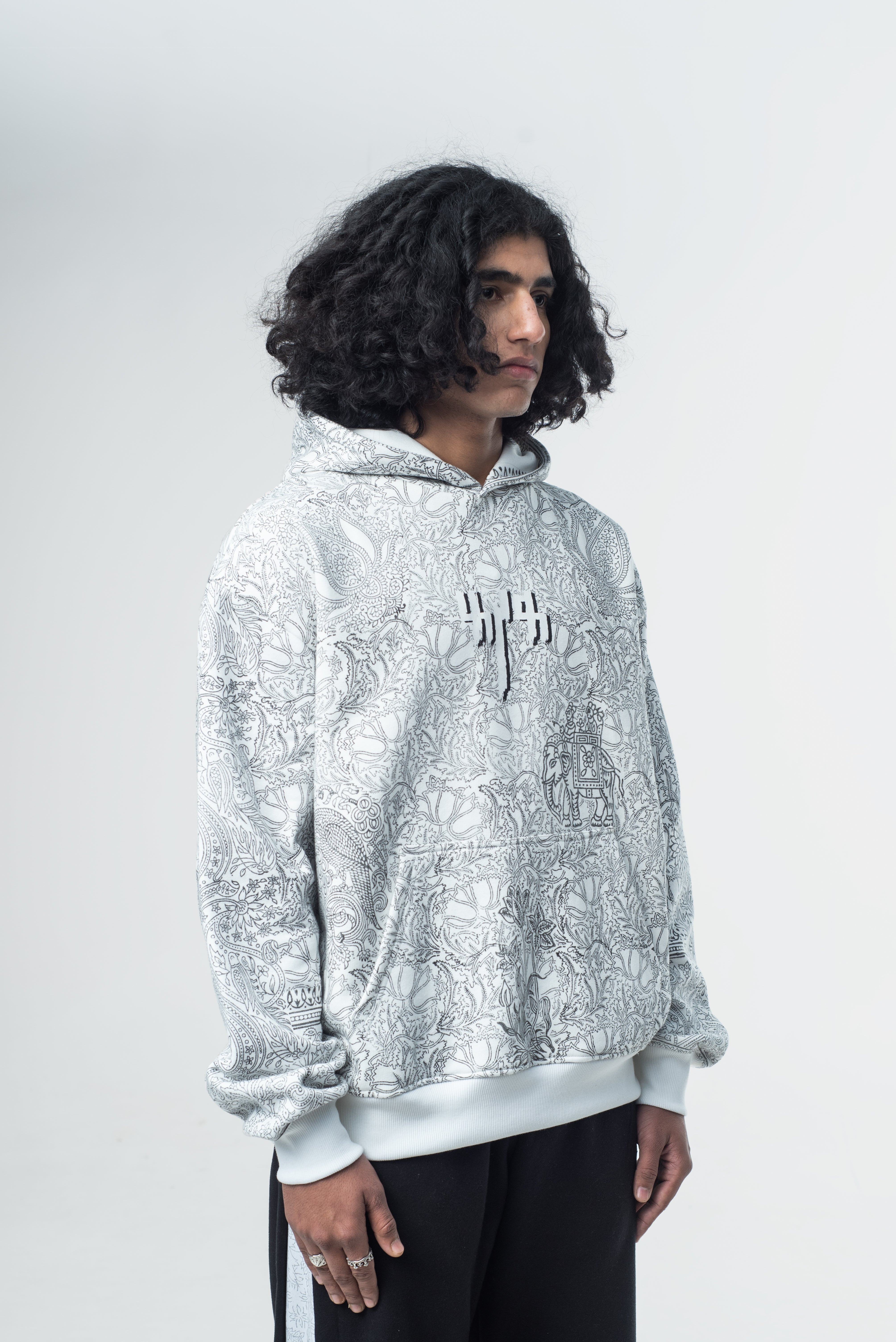 Block Printed Vintage Canvas - Hoodie