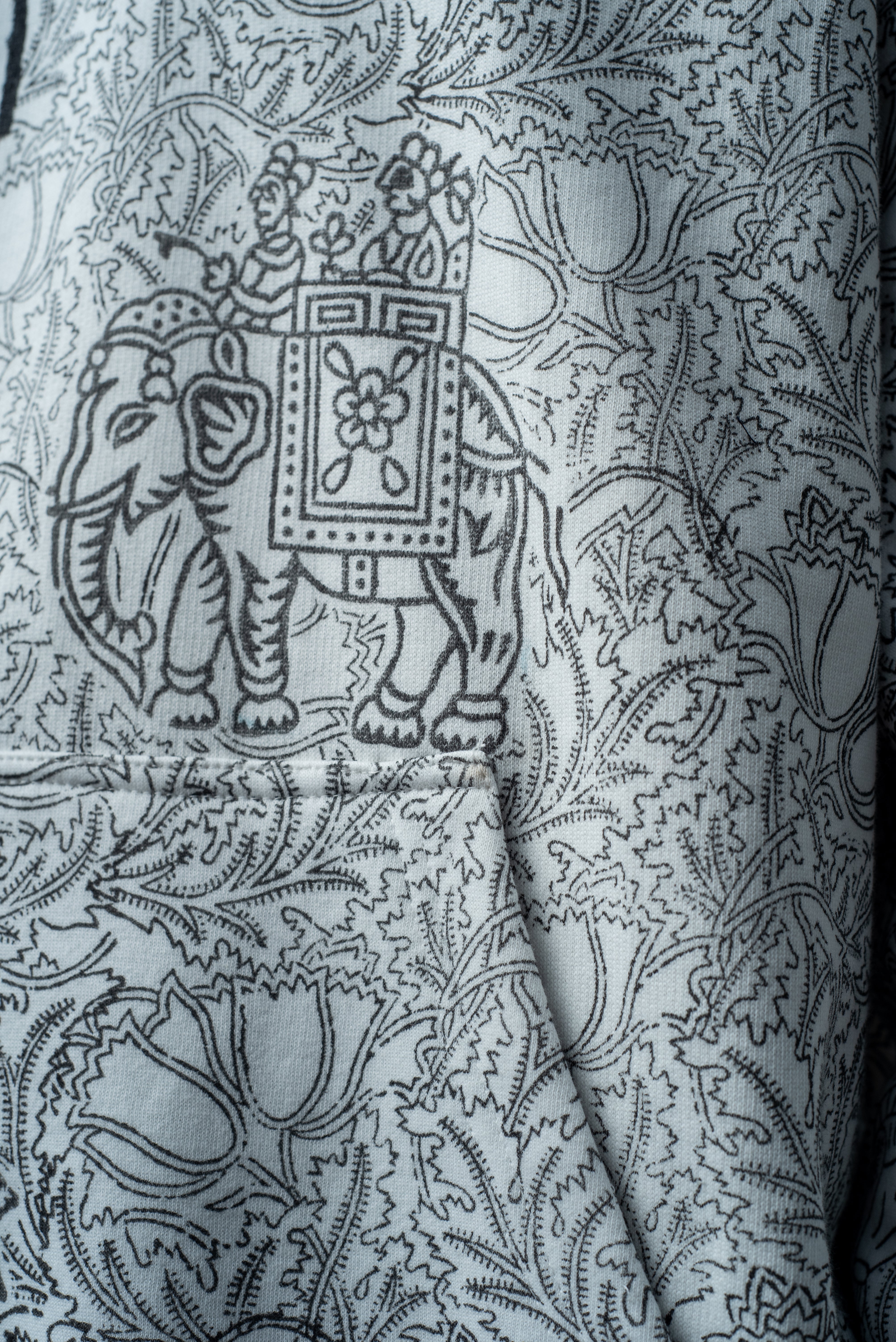 Block Printed Vintage Canvas - Hoodie