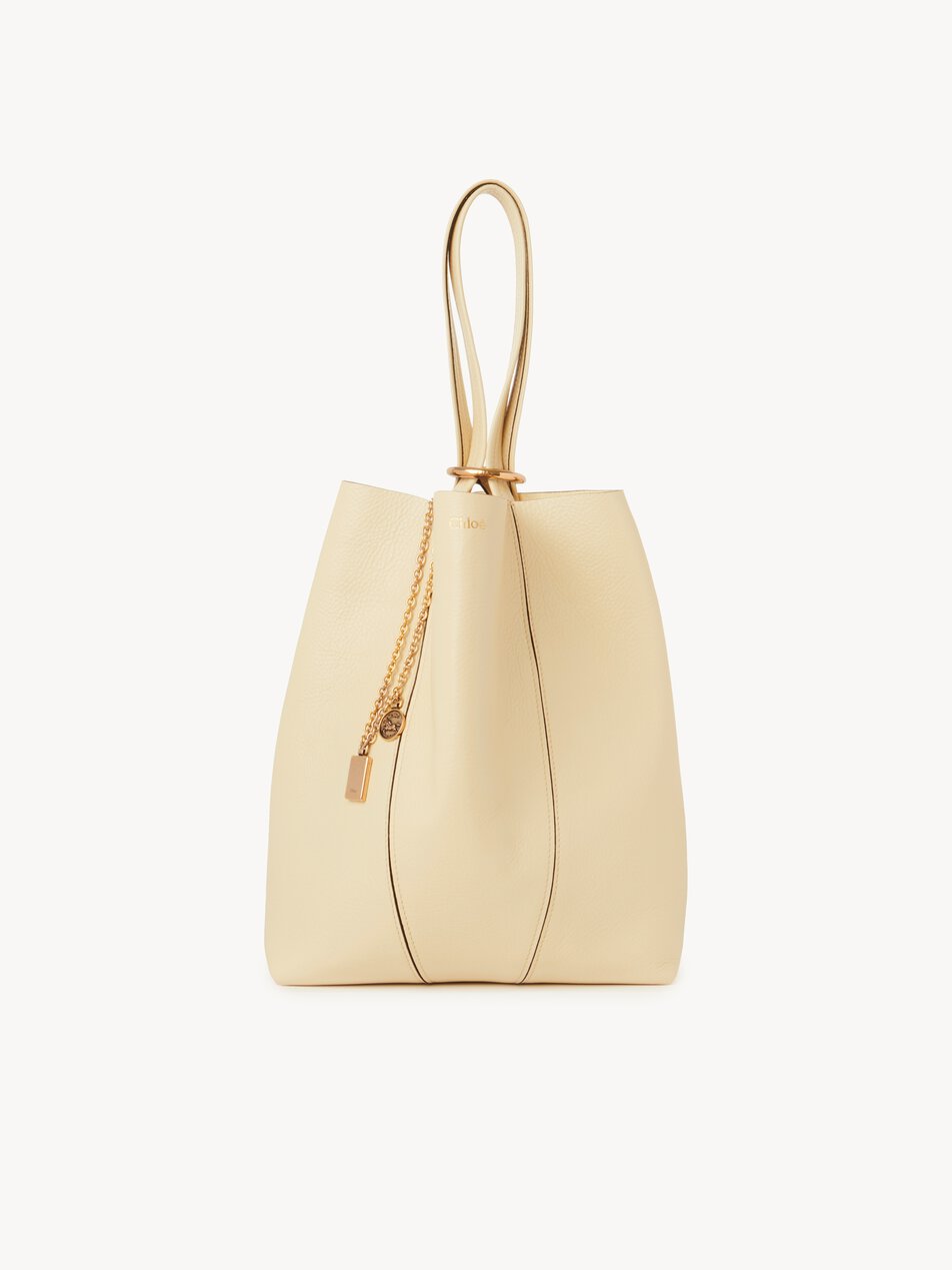 CHLOE Spin tote bag in grained leather Quiet Yellow